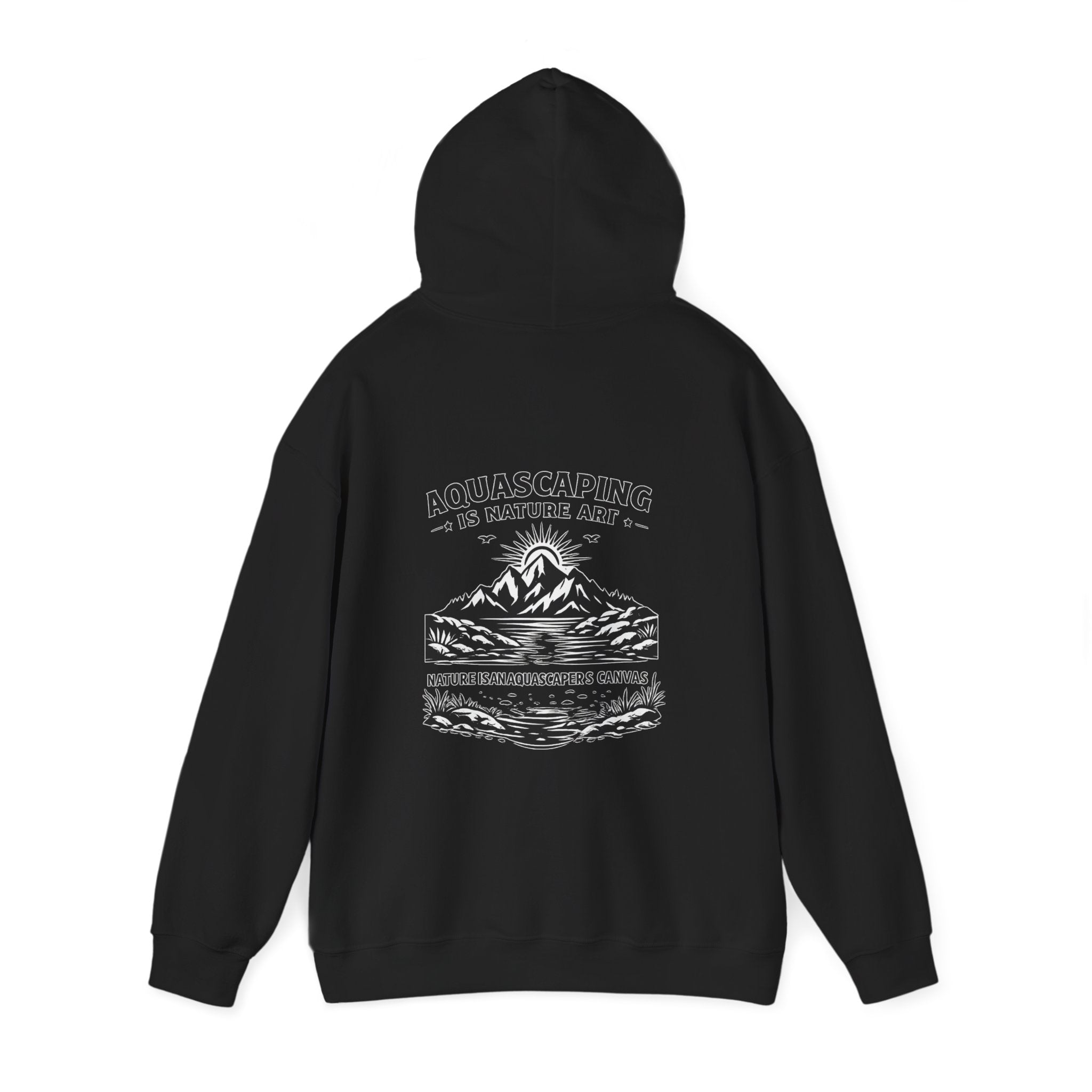 Two Side Aquascaping Mountain Hoodie — "Mountain Aquascape" Nature Aquascaping Pullover