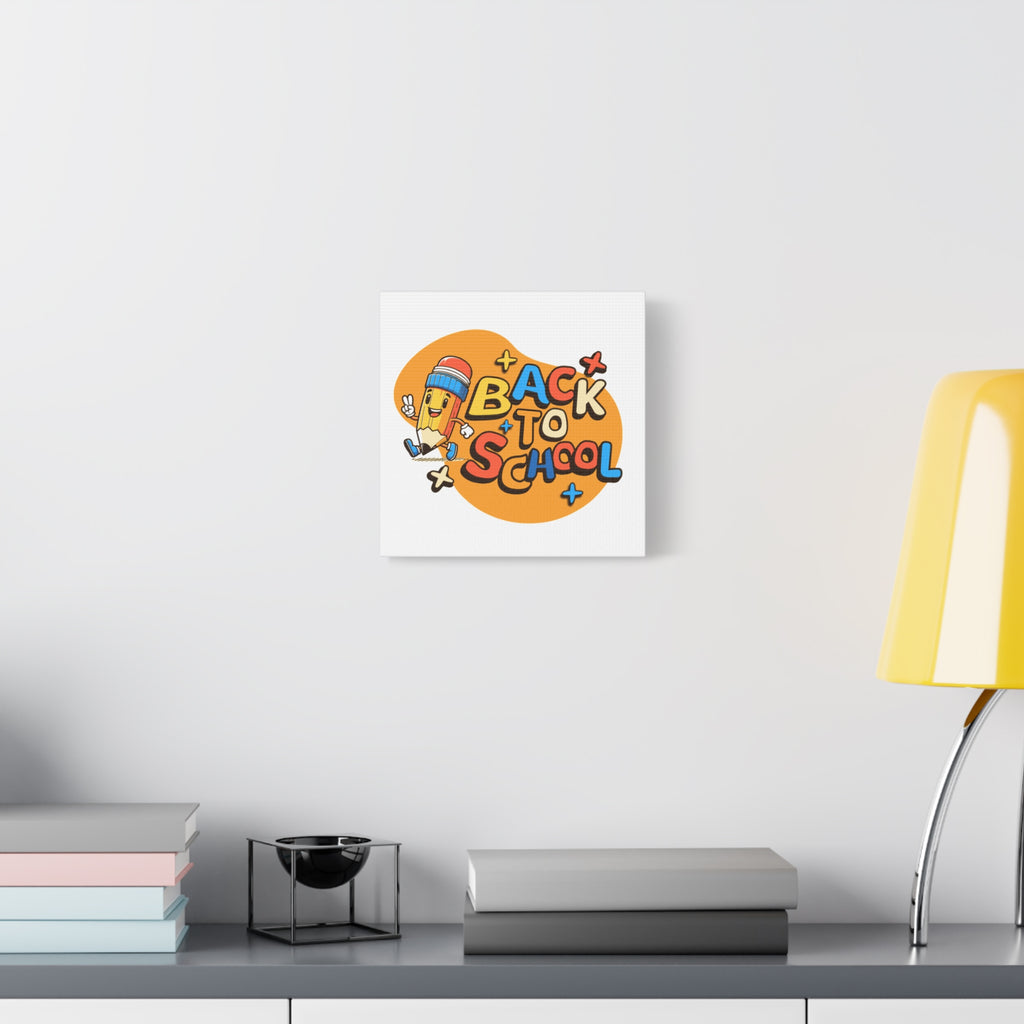 Back to School Canvas Wall Art — Cheerful Pencil Classroom Decor