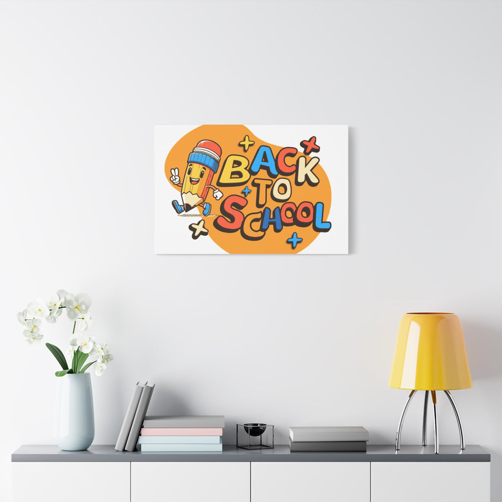 Back to School Canvas Wall Art — Cheerful Pencil Classroom Decor