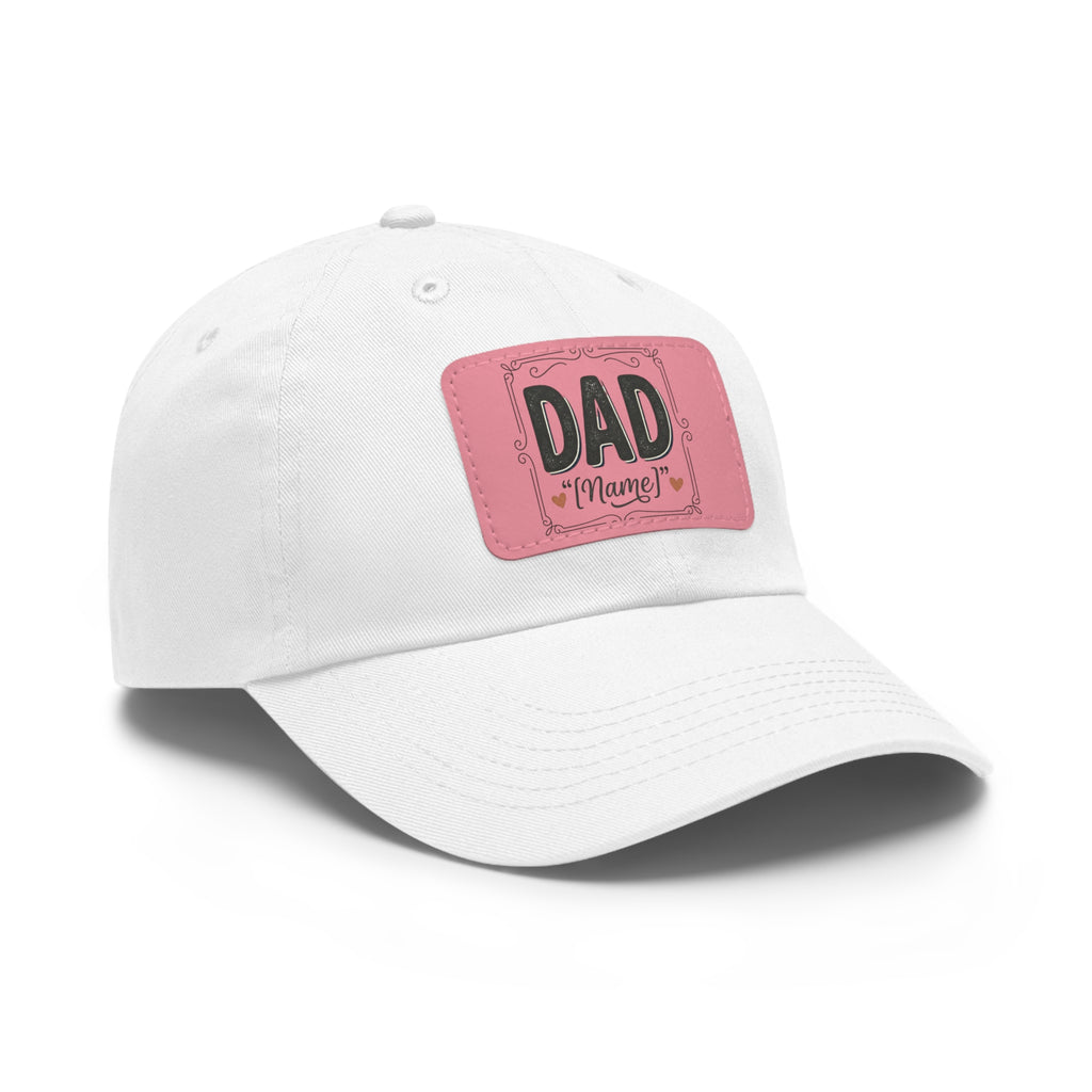 Personalized "Dad" Leather Patch Dad Hat — Custom Father's Day Cap