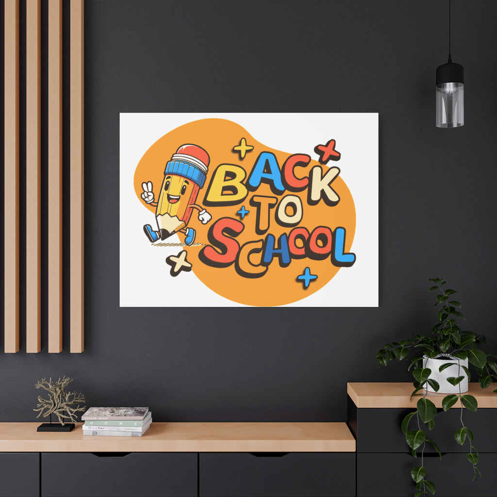 Back to School Canvas Wall Art — Cheerful Pencil Classroom Decor