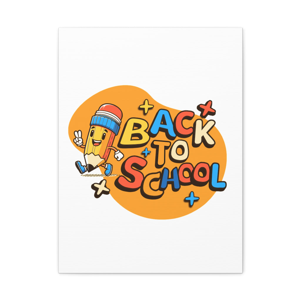 Back to School Canvas Wall Art — Cheerful Pencil Classroom Decor