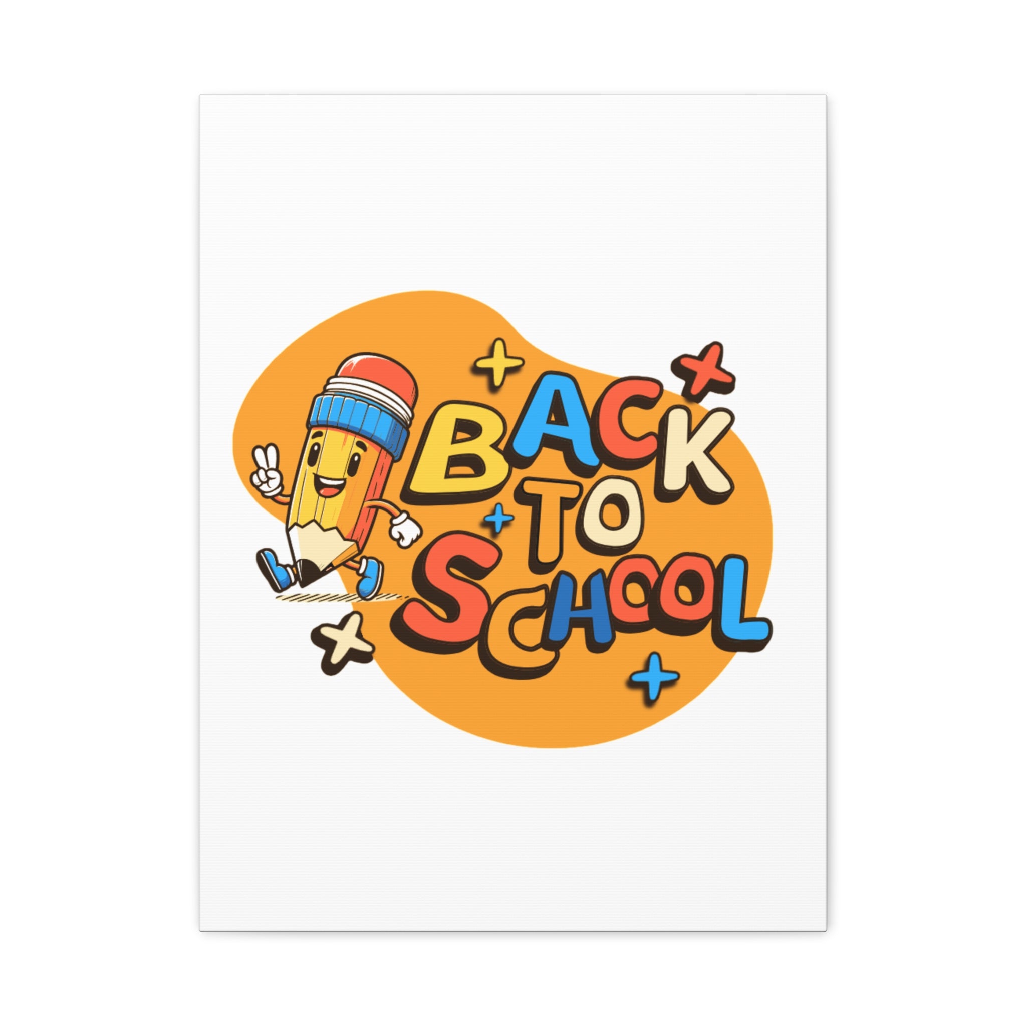 Back to School Canvas Wall Art — Cheerful Pencil Classroom Decor