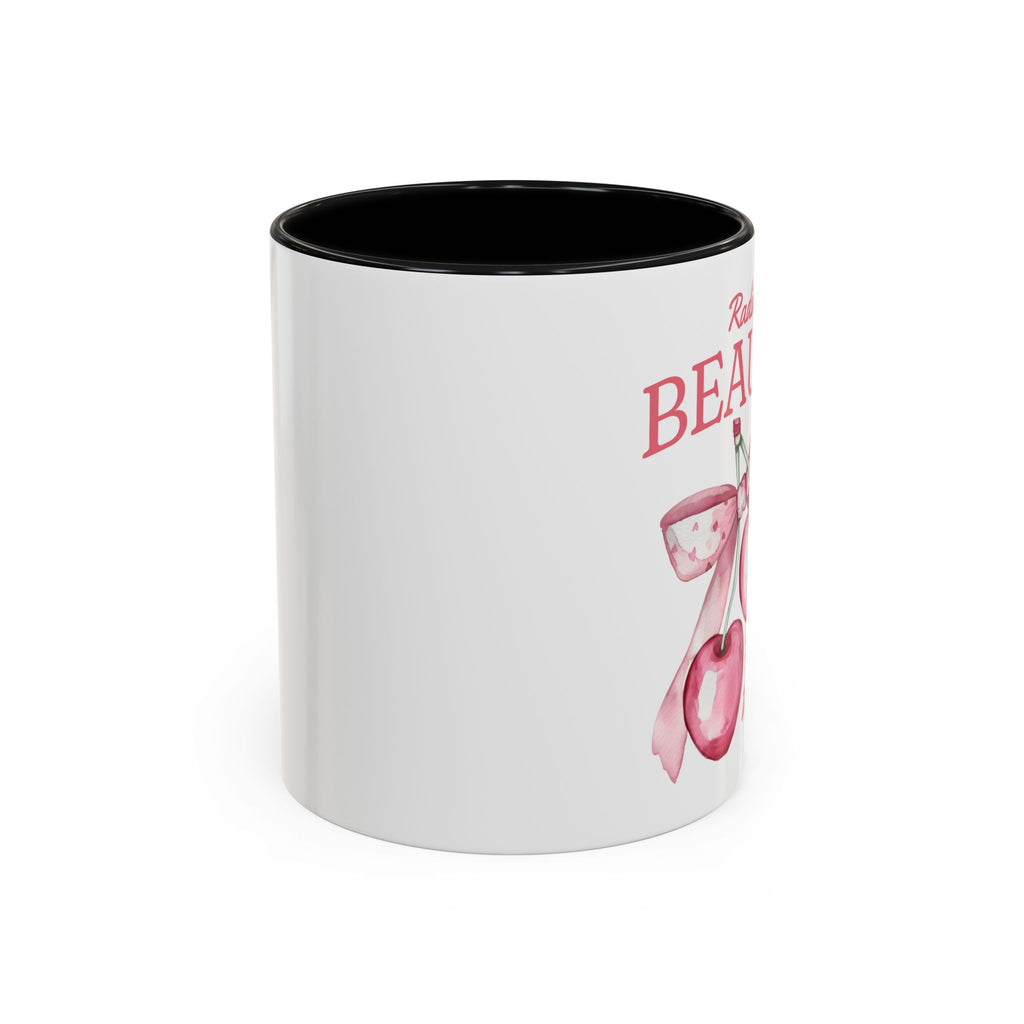 Personalized Coquette Cherry Mug | Watercolor Bow Cup
