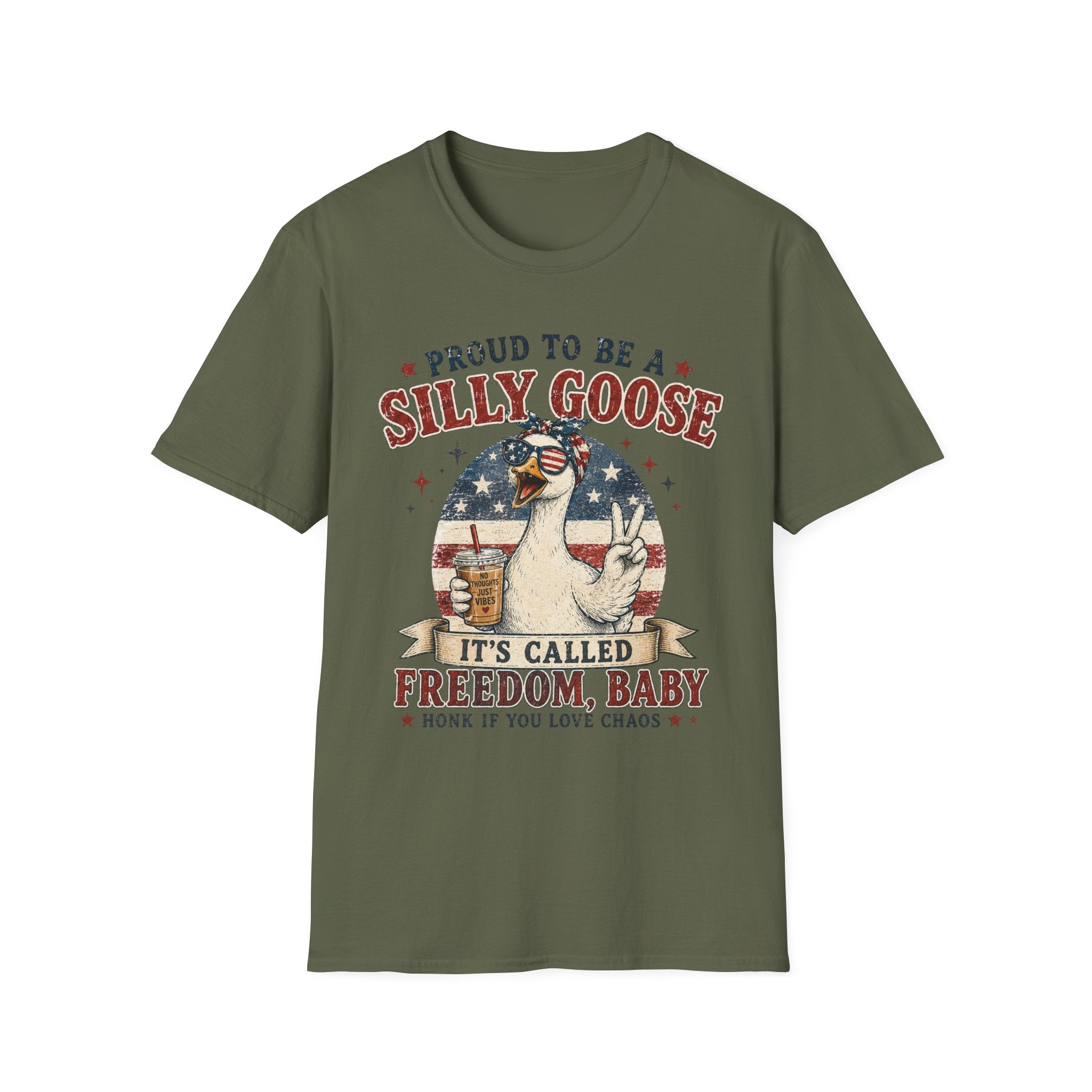 Funny Silly Goose Patriotic T-Shirt | Proud To Be A Silly Goose | Vintage 4th of July Graphic Tee