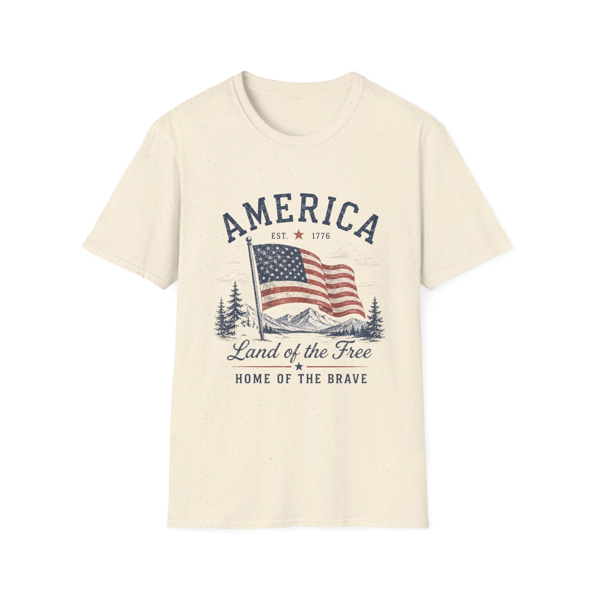 Vintage America Est. 1776 T-Shirt | Land of the Free Home of the Brave | Retro Patriotic Graphic Tee