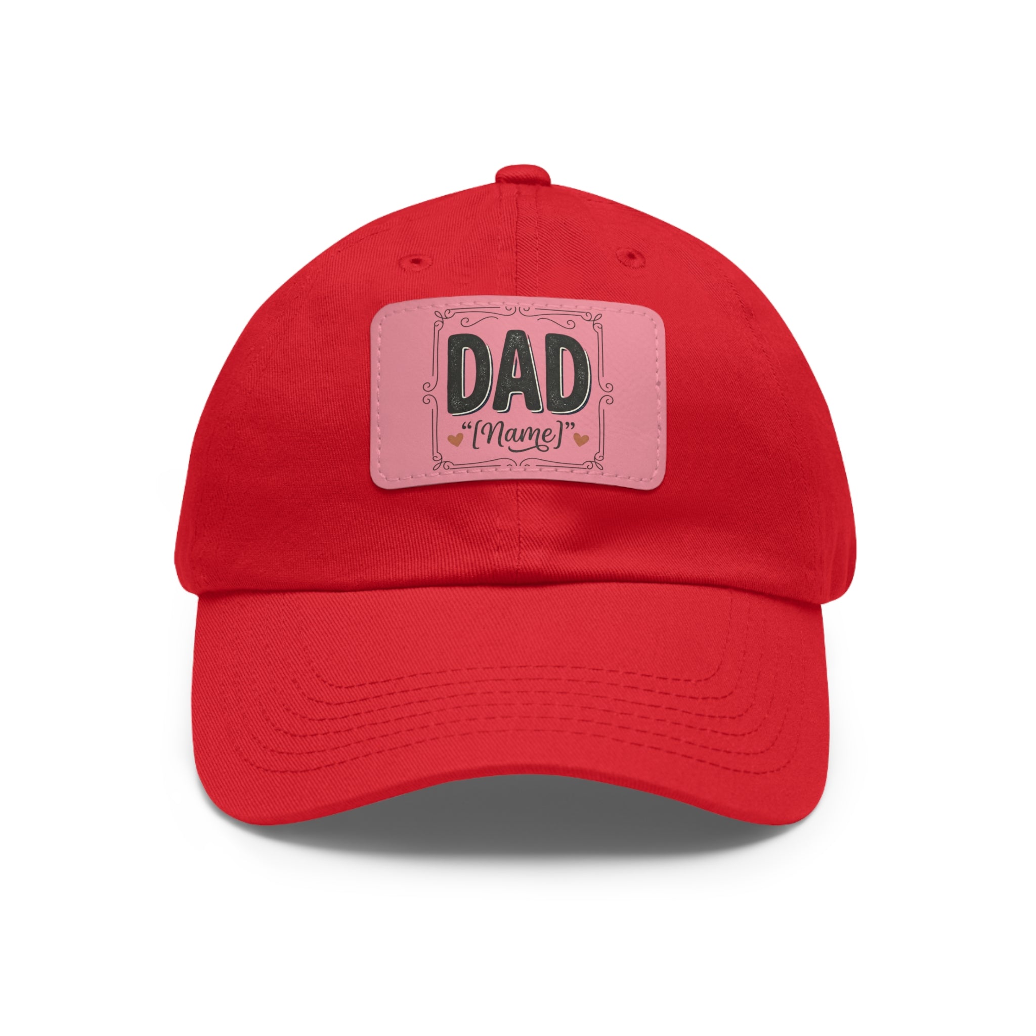 Personalized "Dad" Leather Patch Dad Hat — Custom Father's Day Cap