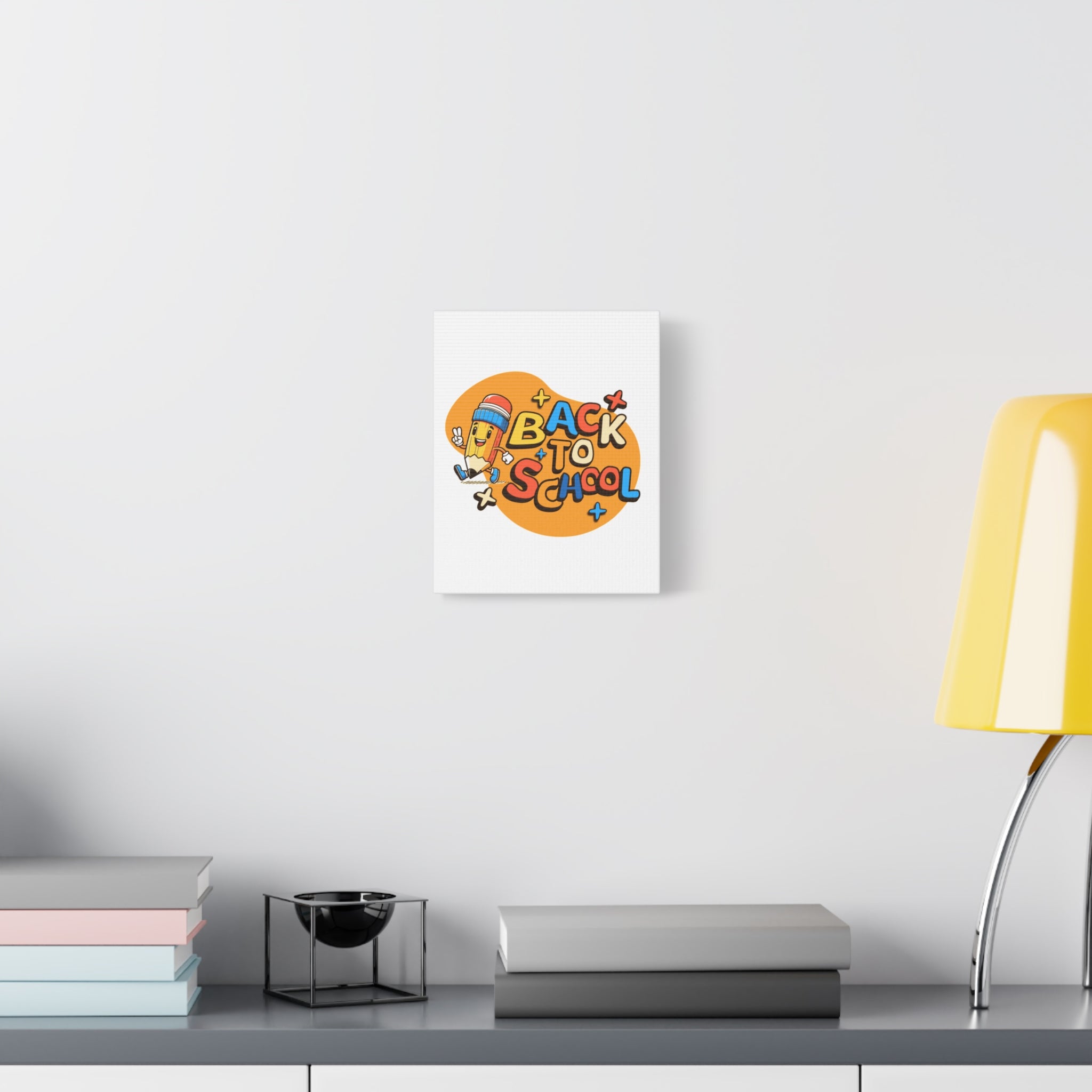 Back to School Canvas Wall Art — Cheerful Pencil Classroom Decor
