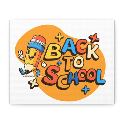 Back to School Canvas Wall Art — Cheerful Pencil Classroom Decor