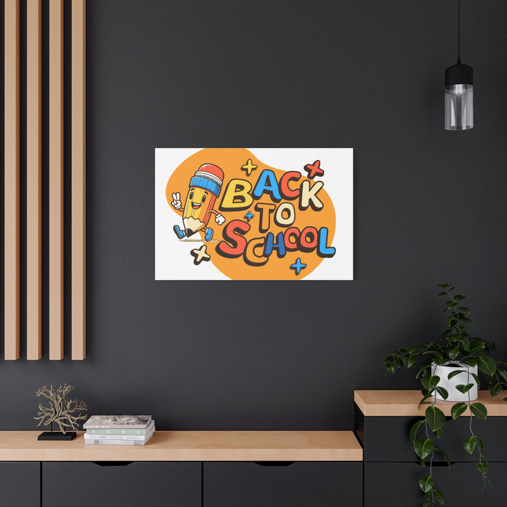 Back to School Canvas Wall Art — Cheerful Pencil Classroom Decor