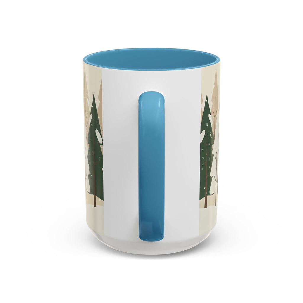 Minimal Winter Forest Accent Mug | Holiday Coffee Cup