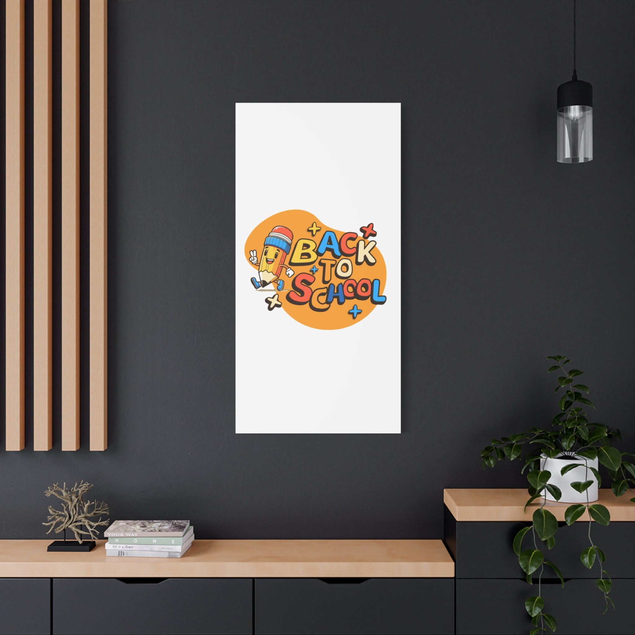 Back to School Canvas Wall Art — Cheerful Pencil Classroom Decor