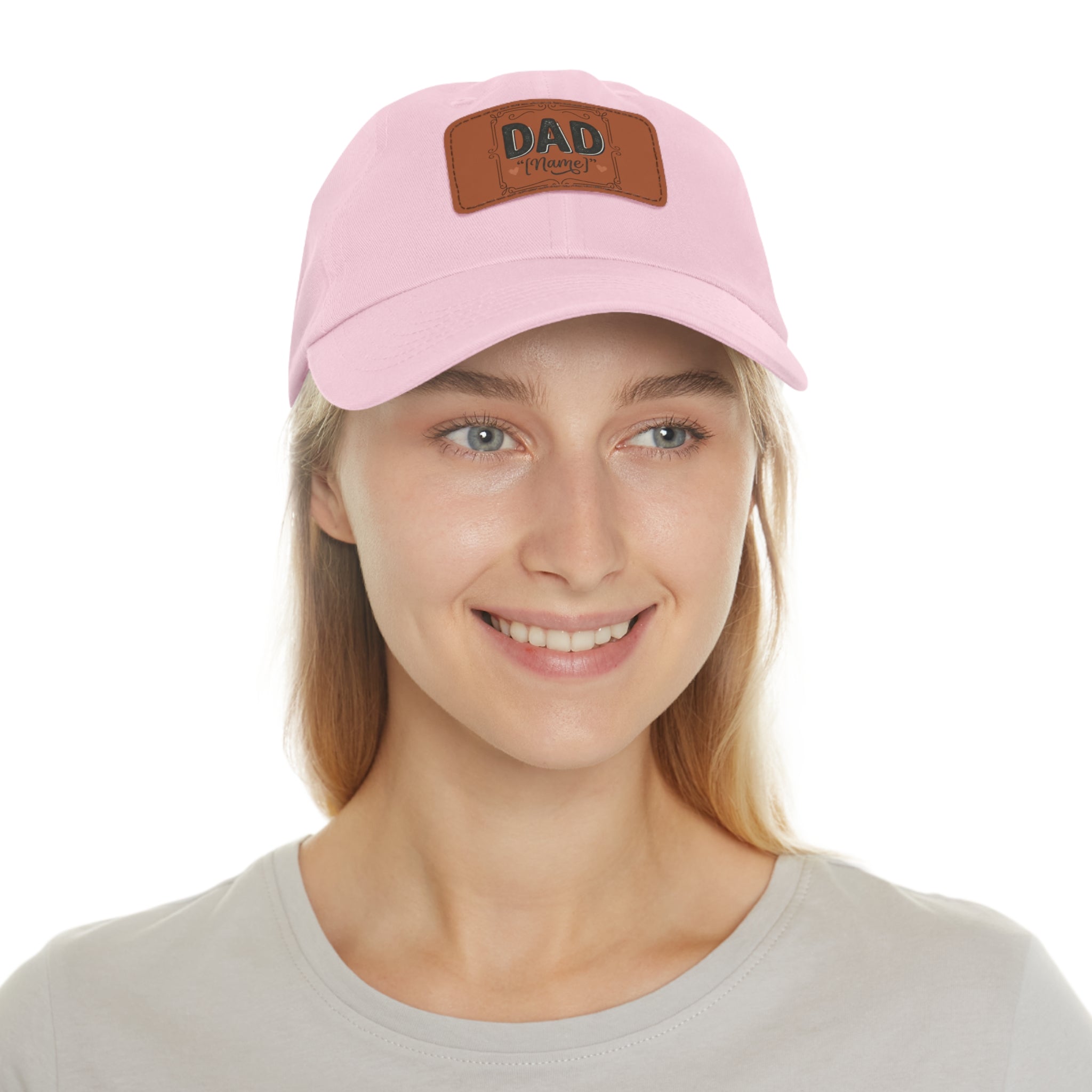 Personalized "Dad" Leather Patch Dad Hat — Custom Father's Day Cap