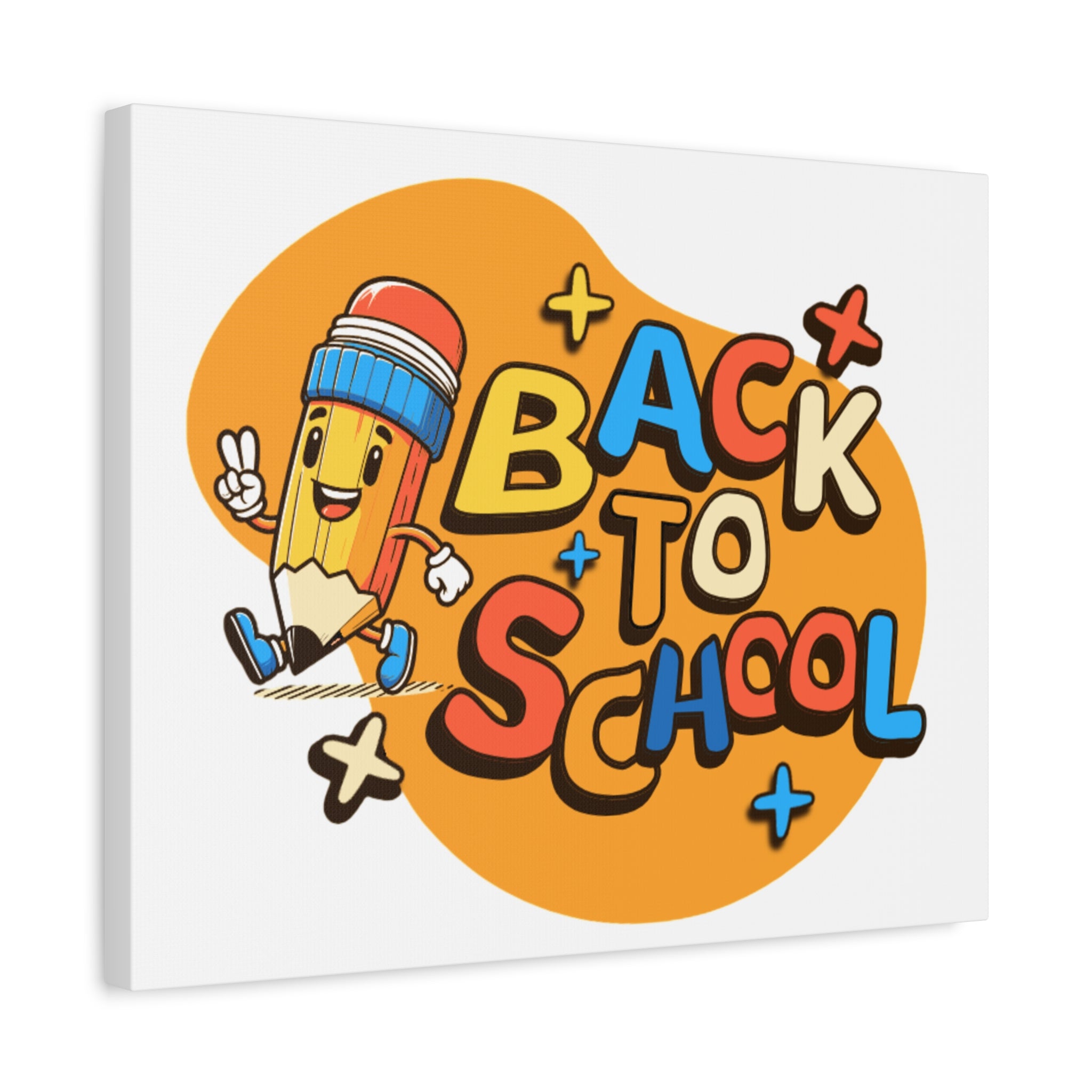 Back to School Canvas Wall Art — Cheerful Pencil Classroom Decor