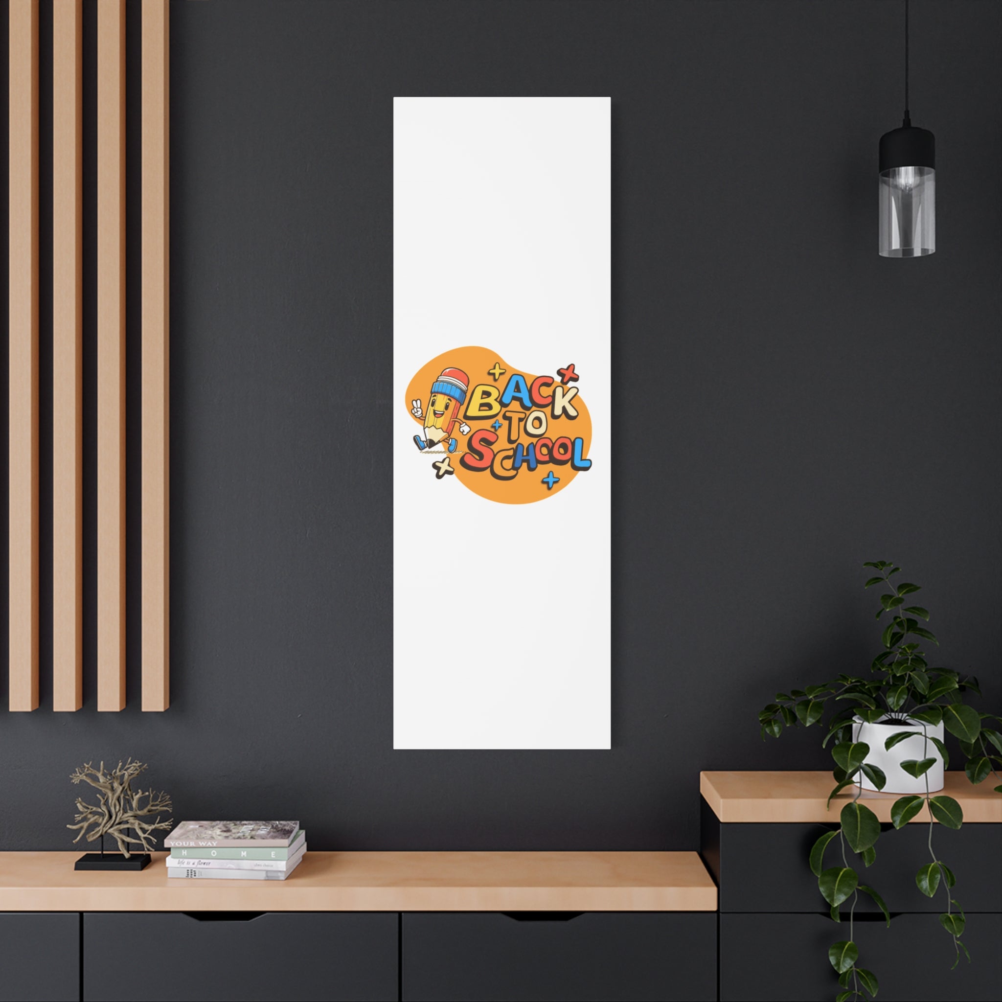 Back to School Canvas Wall Art — Cheerful Pencil Classroom Decor