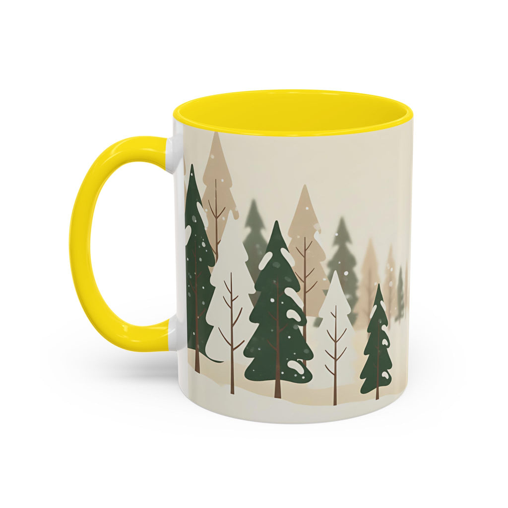 Minimal Winter Forest Accent Mug | Holiday Coffee Cup
