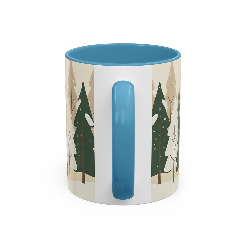 Minimal Winter Forest Accent Mug | Holiday Coffee Cup
