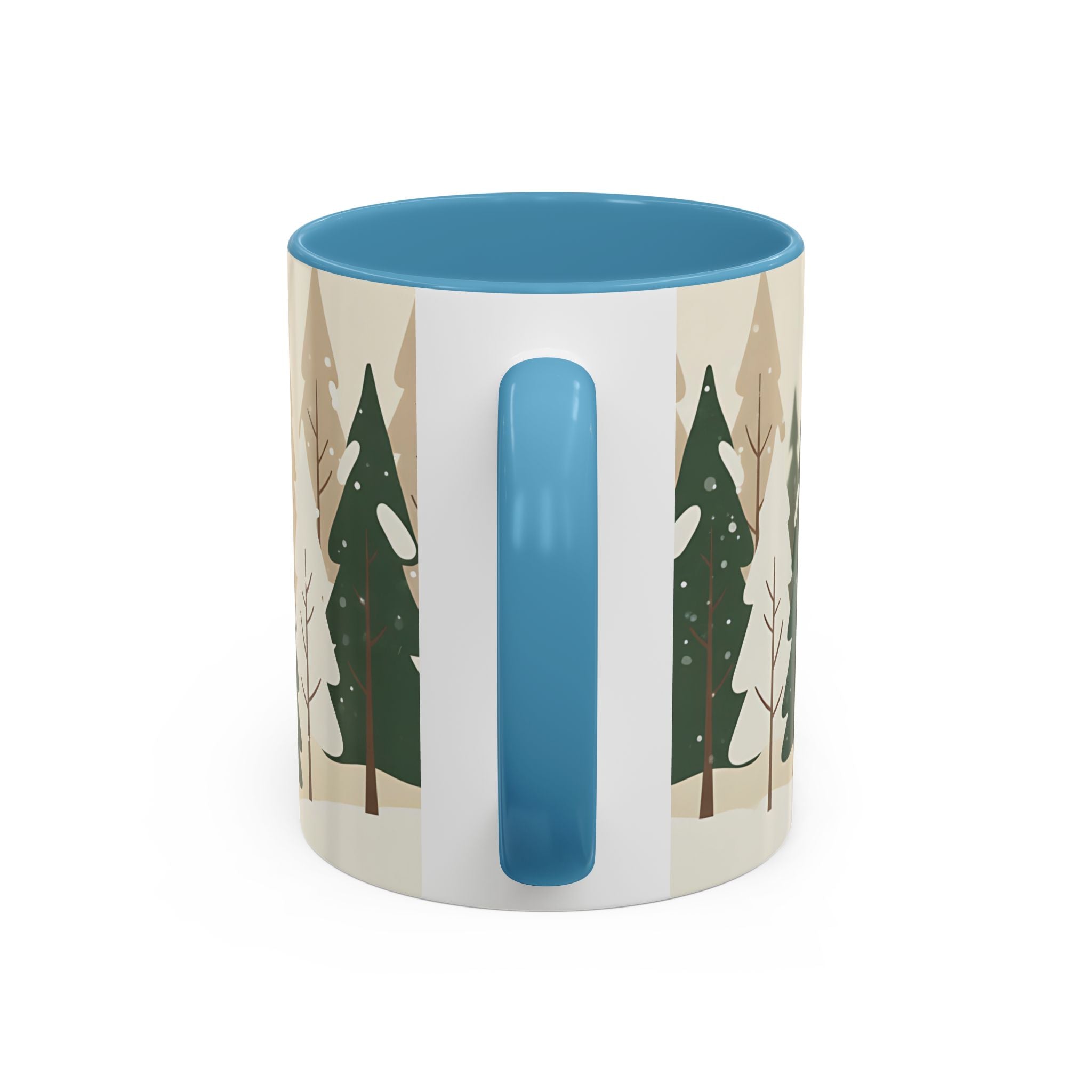 Minimal Winter Forest Accent Mug | Holiday Coffee Cup