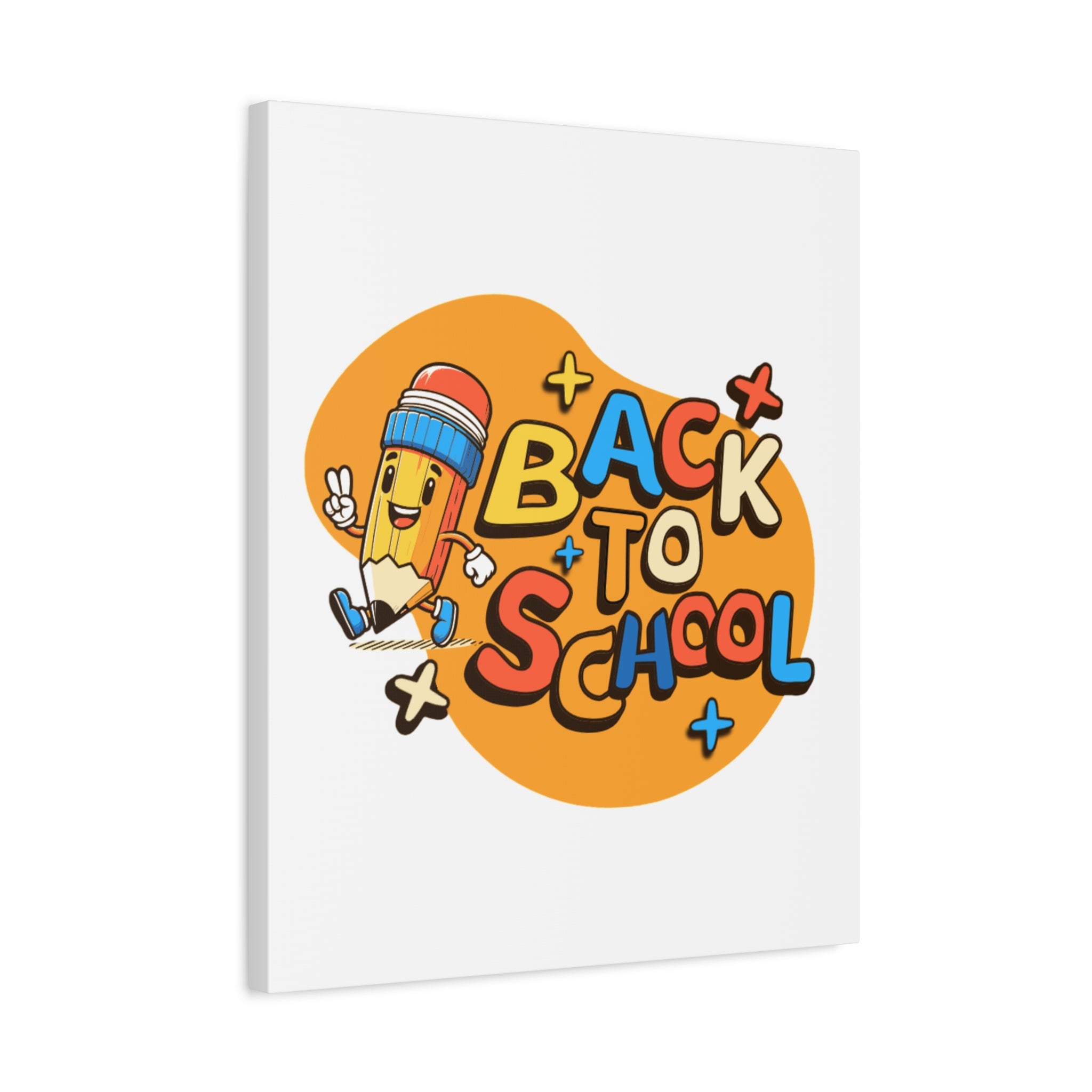 Back to School Canvas Wall Art — Cheerful Pencil Classroom Decor