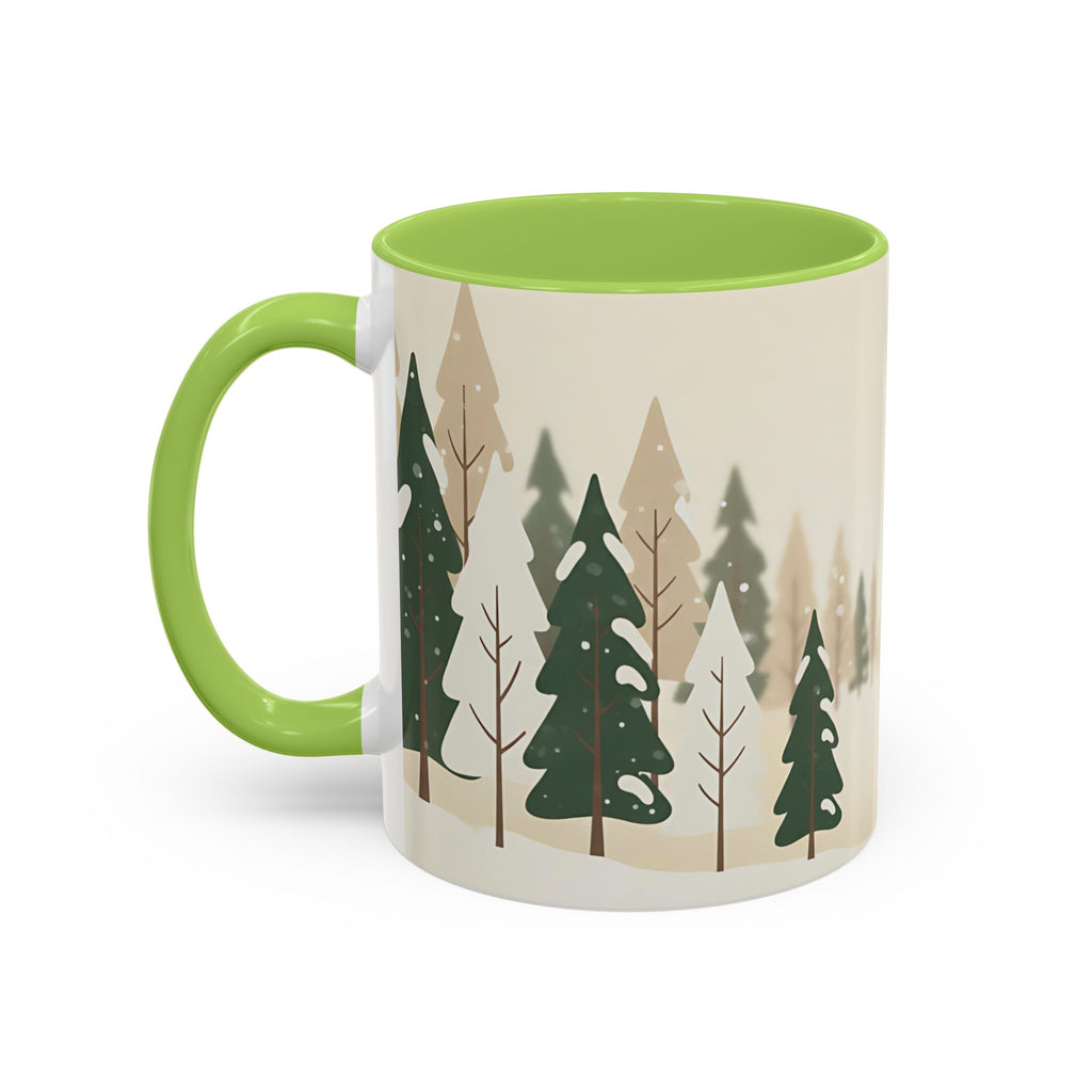 Minimal Winter Forest Accent Mug | Holiday Coffee Cup