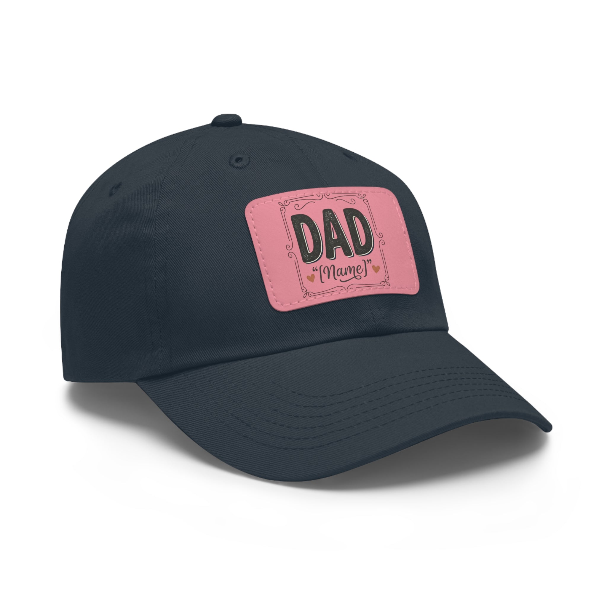 Personalized "Dad" Leather Patch Dad Hat — Custom Father's Day Cap