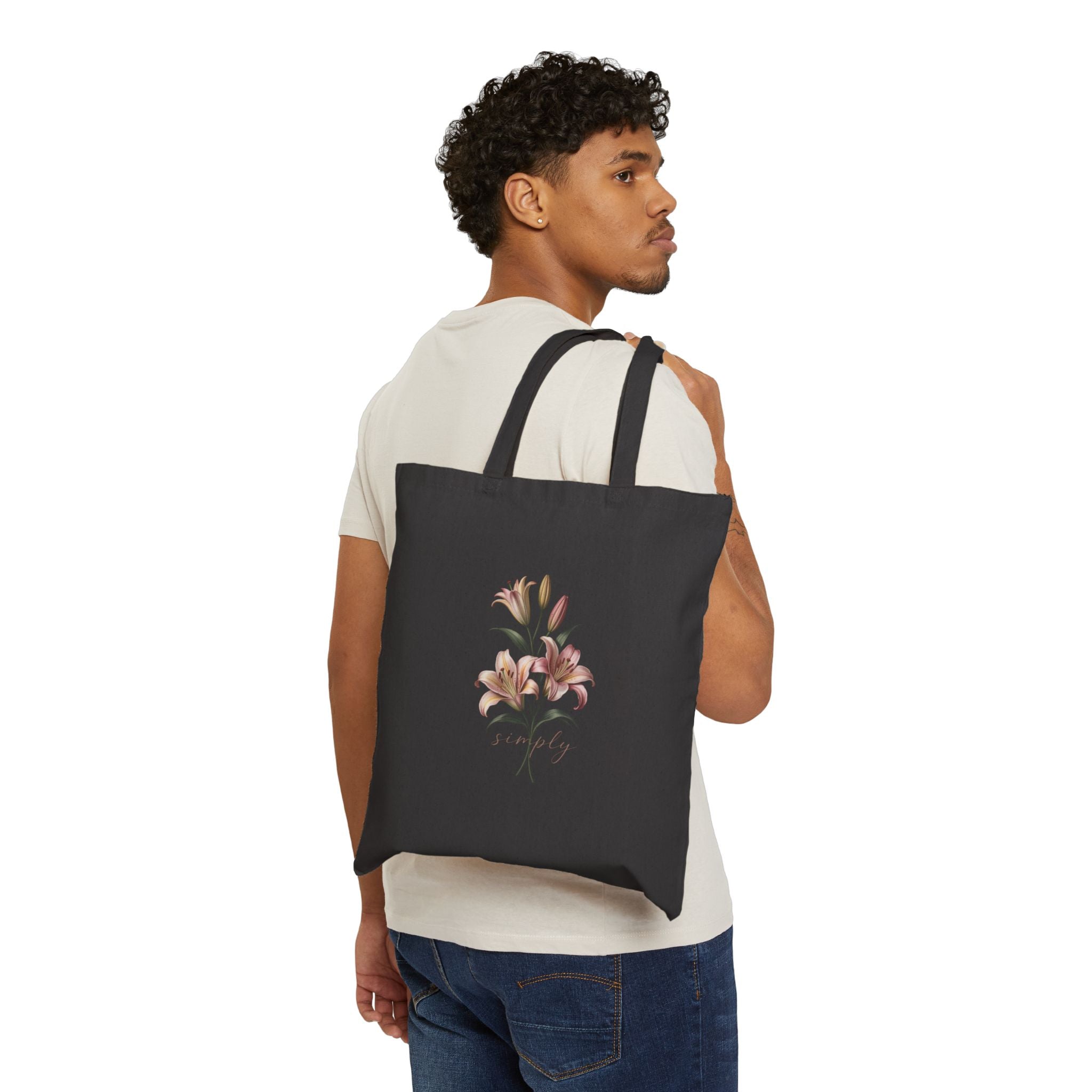 Personalized Watercolor Lily Tote Bag | Custom Canvas