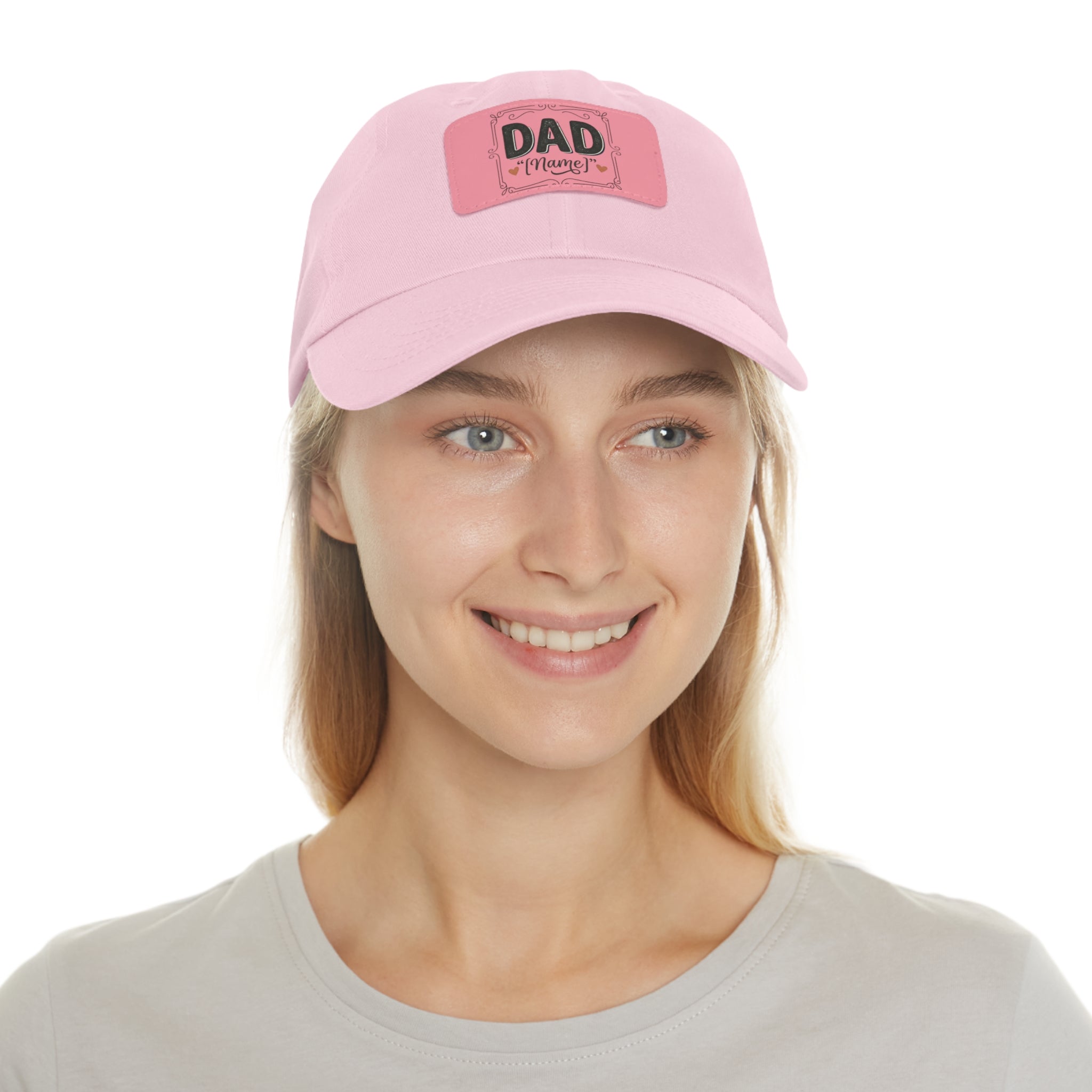 Personalized "Dad" Leather Patch Dad Hat — Custom Father's Day Cap