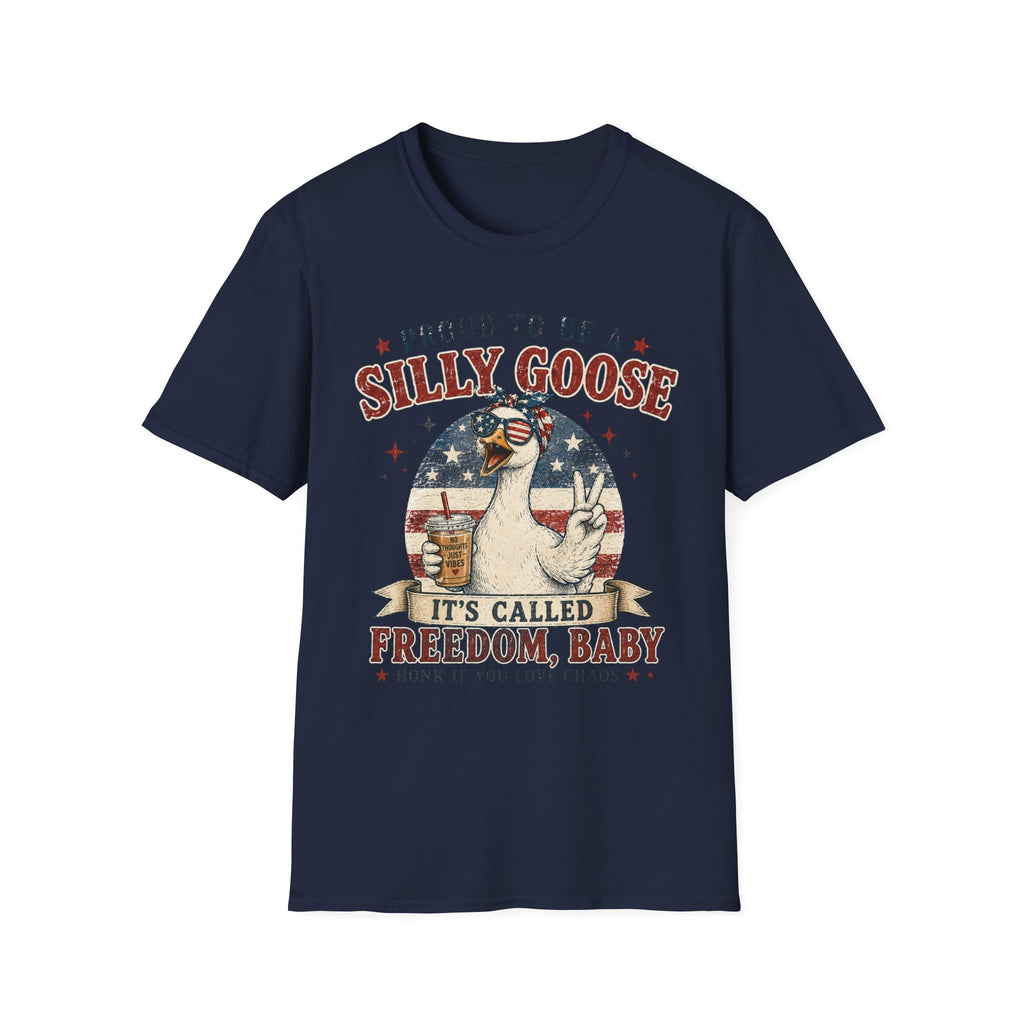 Funny Silly Goose Patriotic T-Shirt | Proud To Be A Silly Goose | Vintage 4th of July Graphic Tee