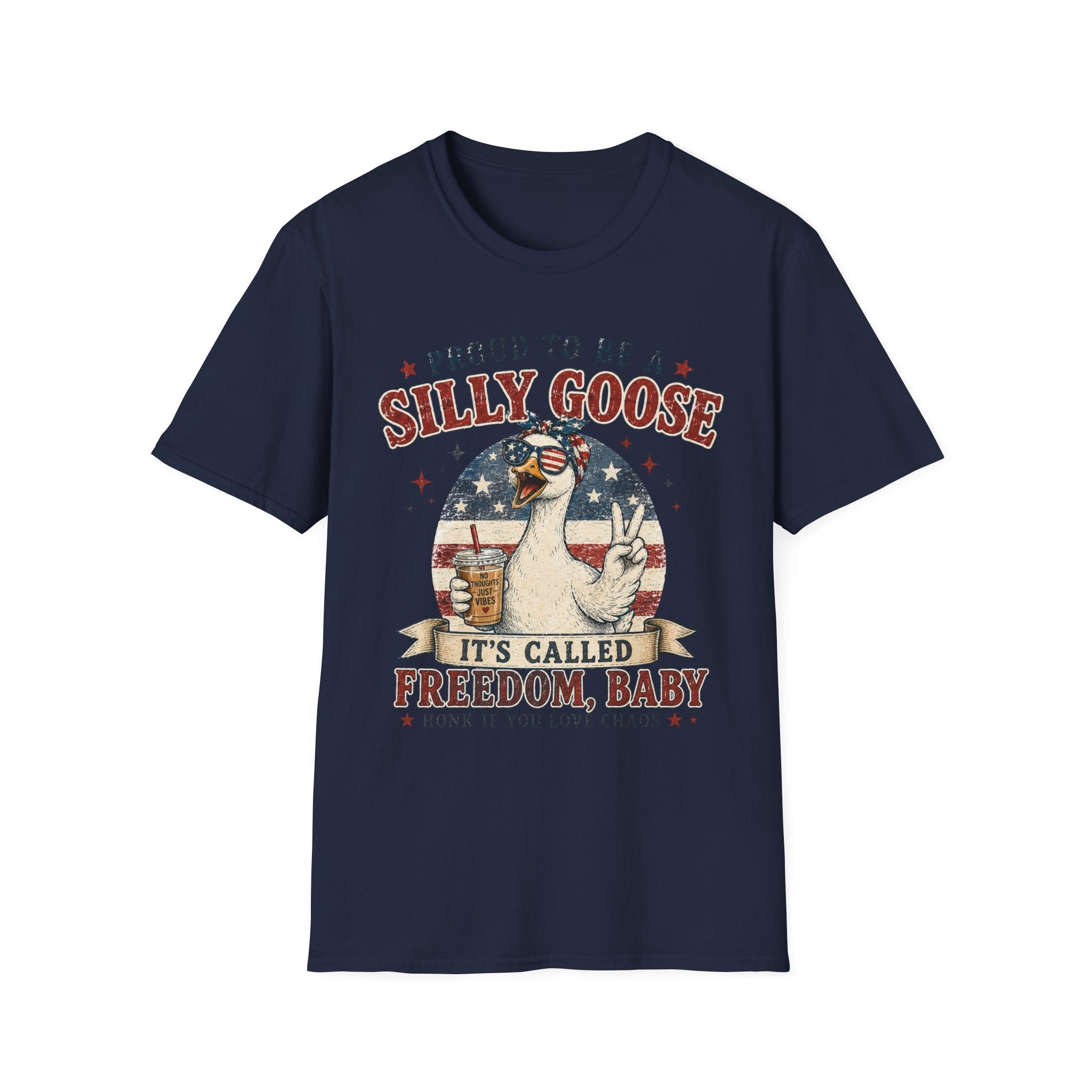 Funny Silly Goose Patriotic T-Shirt | Proud To Be A Silly Goose | Vintage 4th of July Graphic Tee