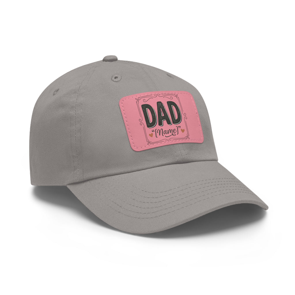 Personalized "Dad" Leather Patch Dad Hat — Custom Father's Day Cap