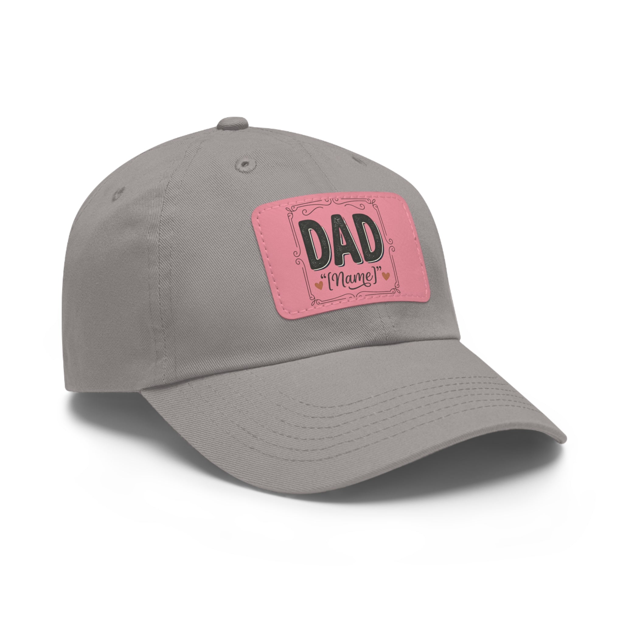 Personalized "Dad" Leather Patch Dad Hat — Custom Father's Day Cap
