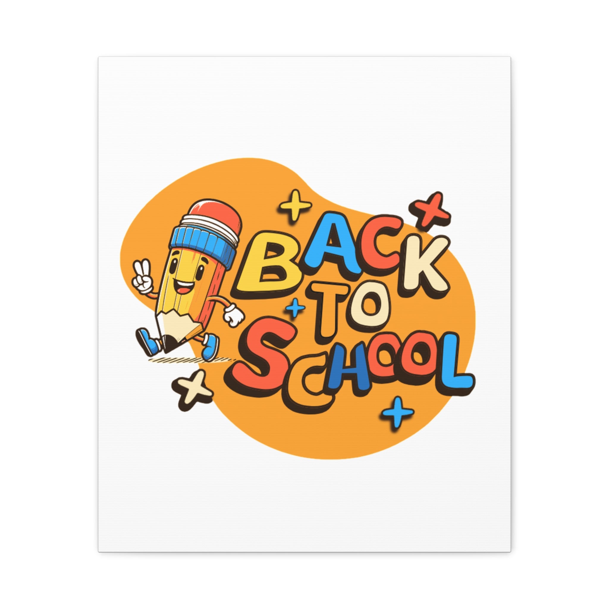 Back to School Canvas Wall Art — Cheerful Pencil Classroom Decor