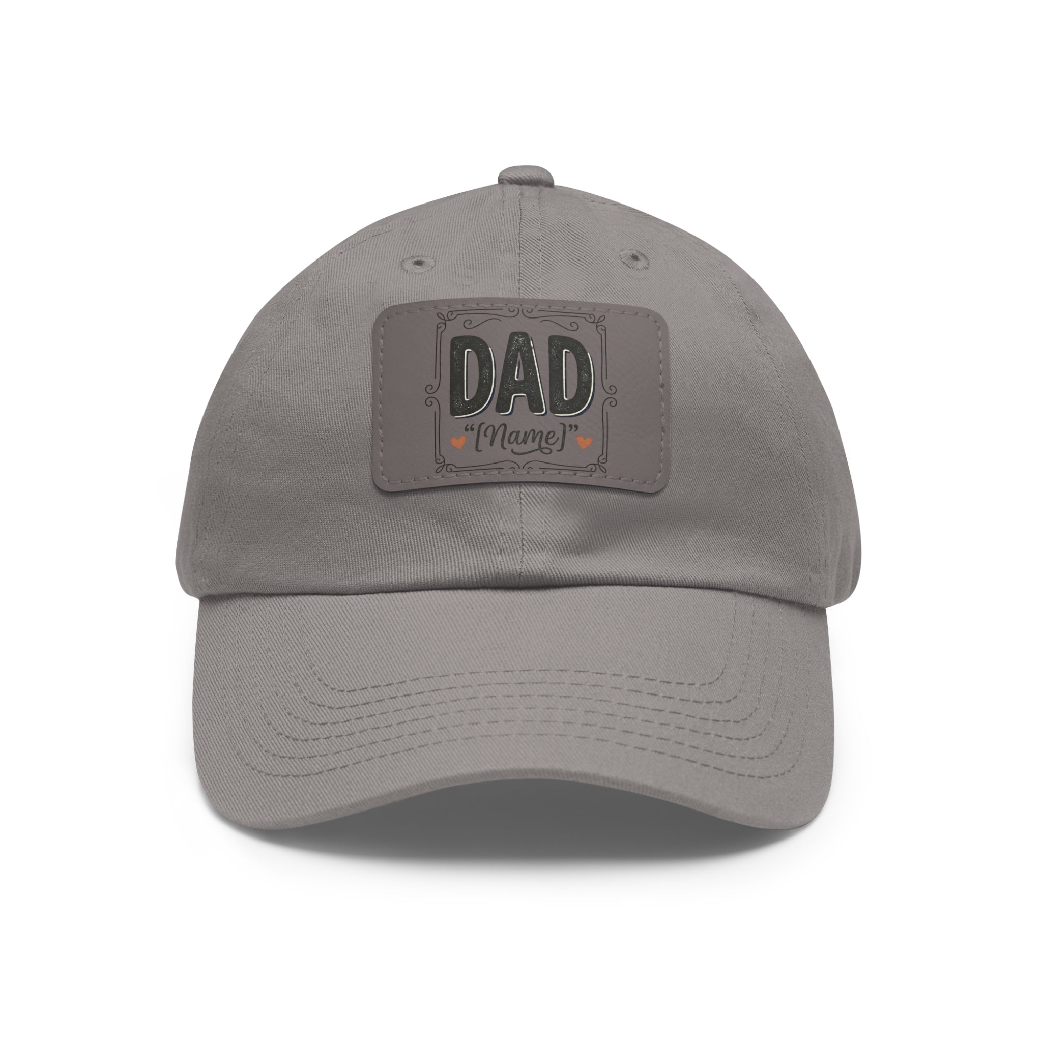 Personalized "Dad" Leather Patch Dad Hat — Custom Father's Day Cap