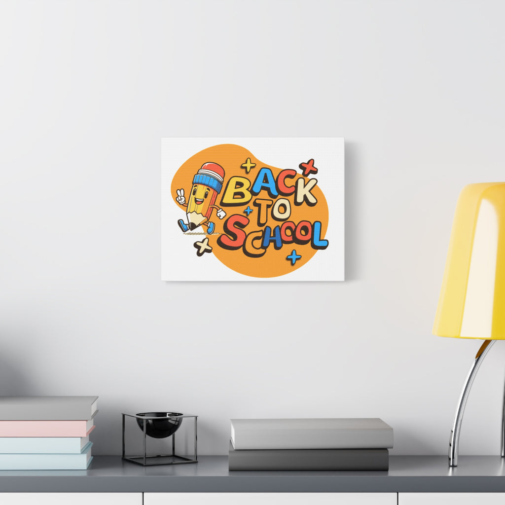 Back to School Canvas Wall Art — Cheerful Pencil Classroom Decor