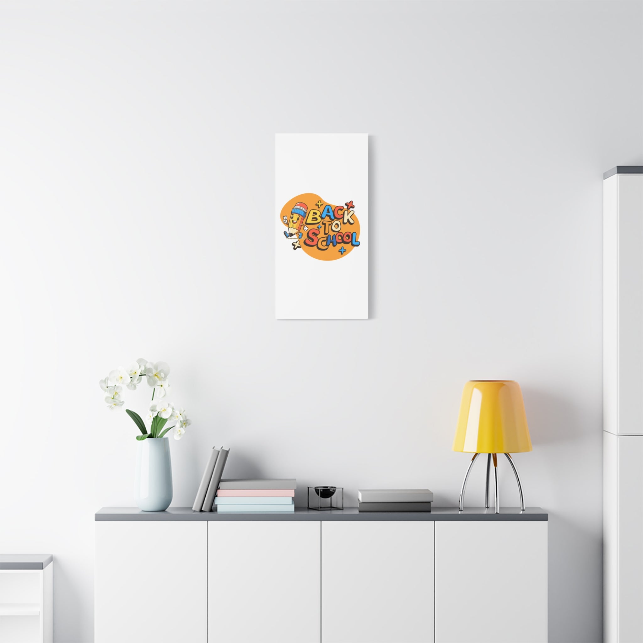 Back to School Canvas Wall Art — Cheerful Pencil Classroom Decor