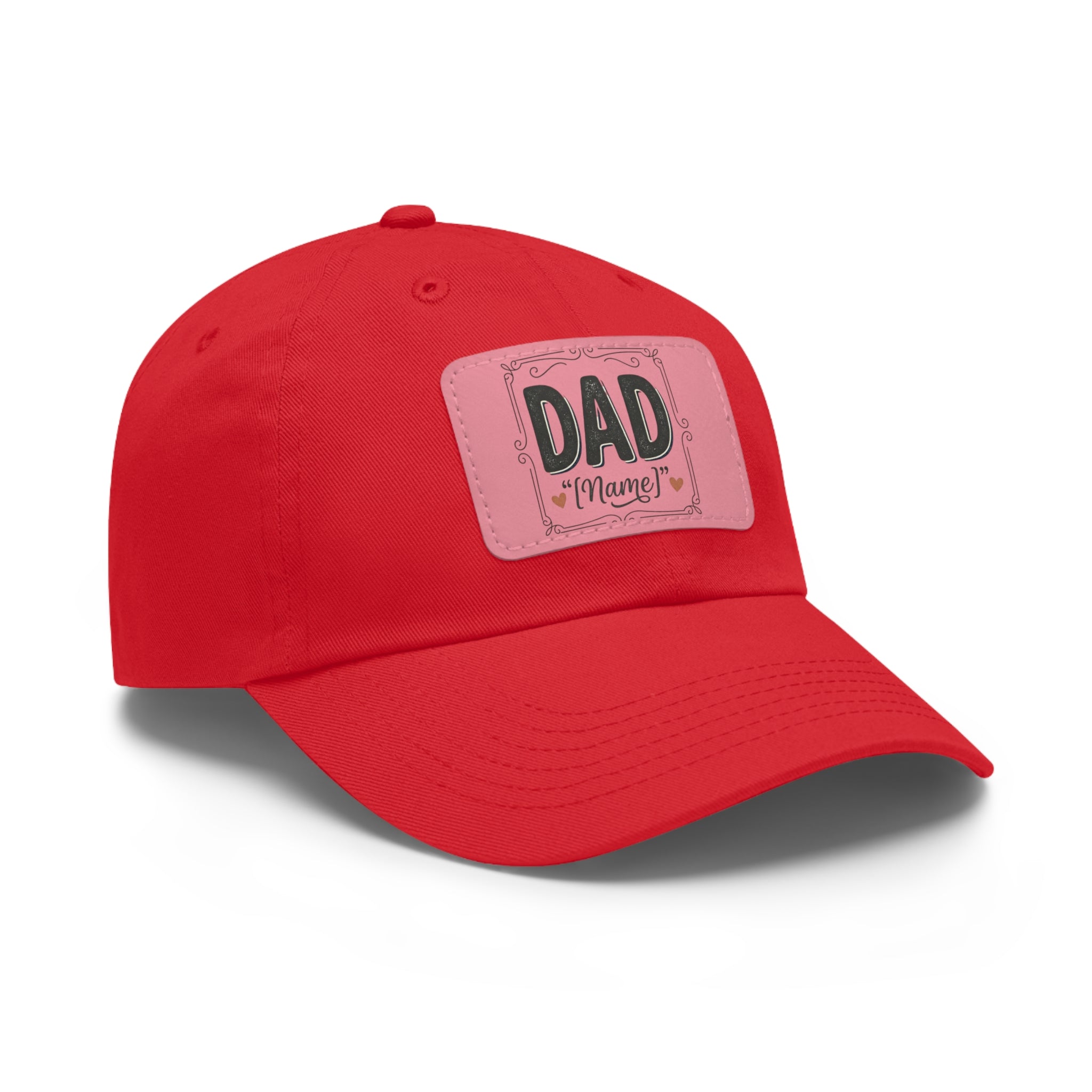 Personalized "Dad" Leather Patch Dad Hat — Custom Father's Day Cap