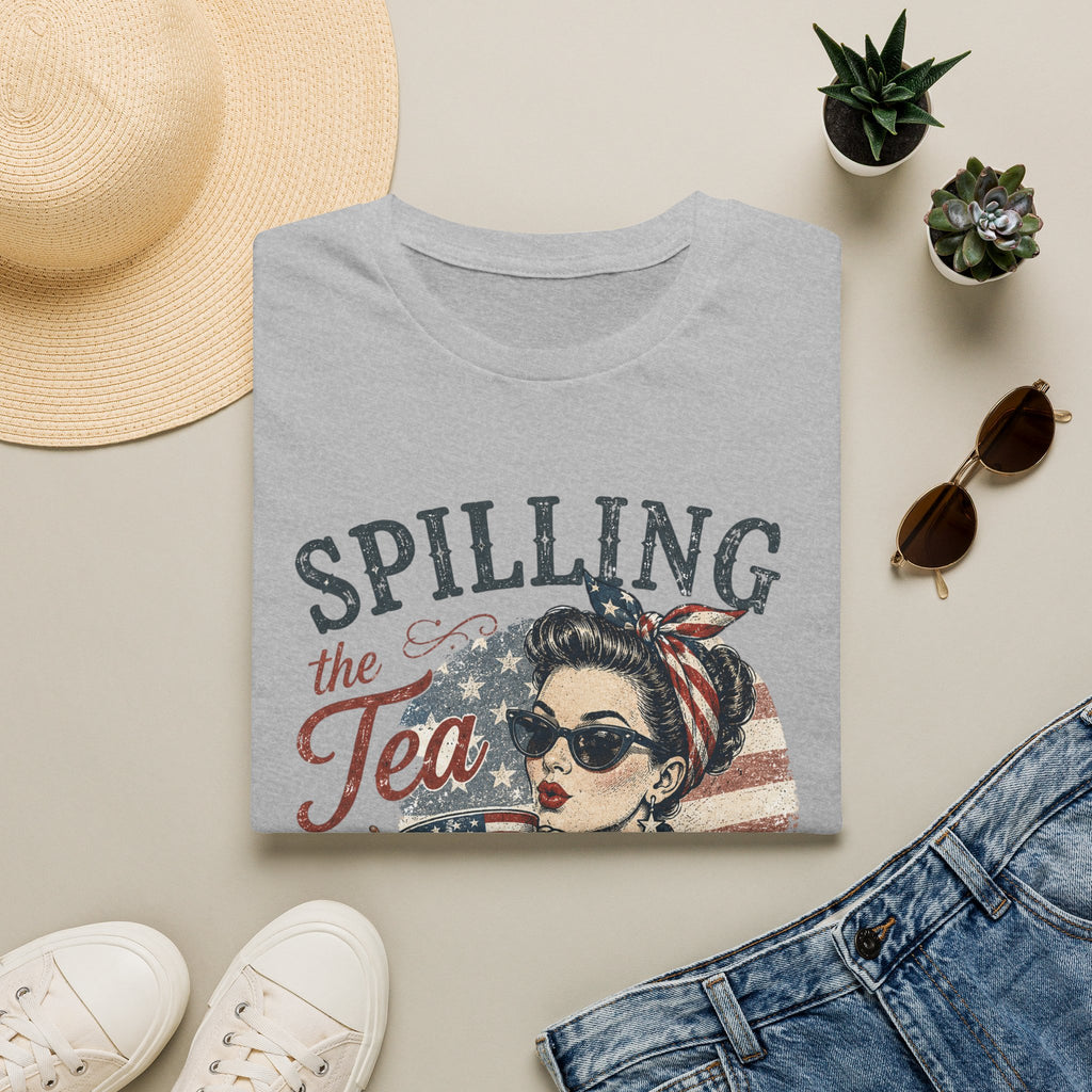 Spilling The Tea Since 1776 T-Shirt | Vintage Patriotic Graphic Tee | Funny America Independence Day Shirt