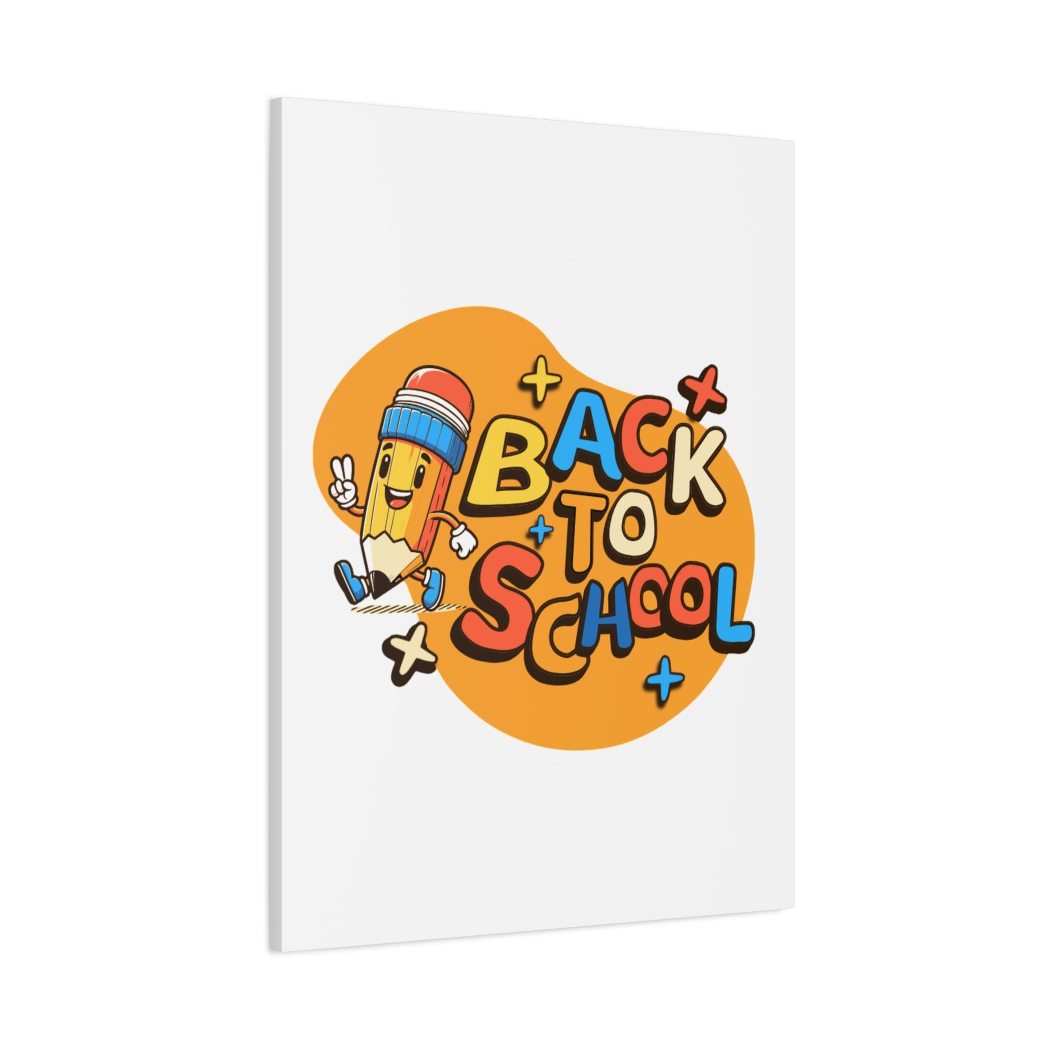Back to School Canvas Wall Art — Cheerful Pencil Classroom Decor