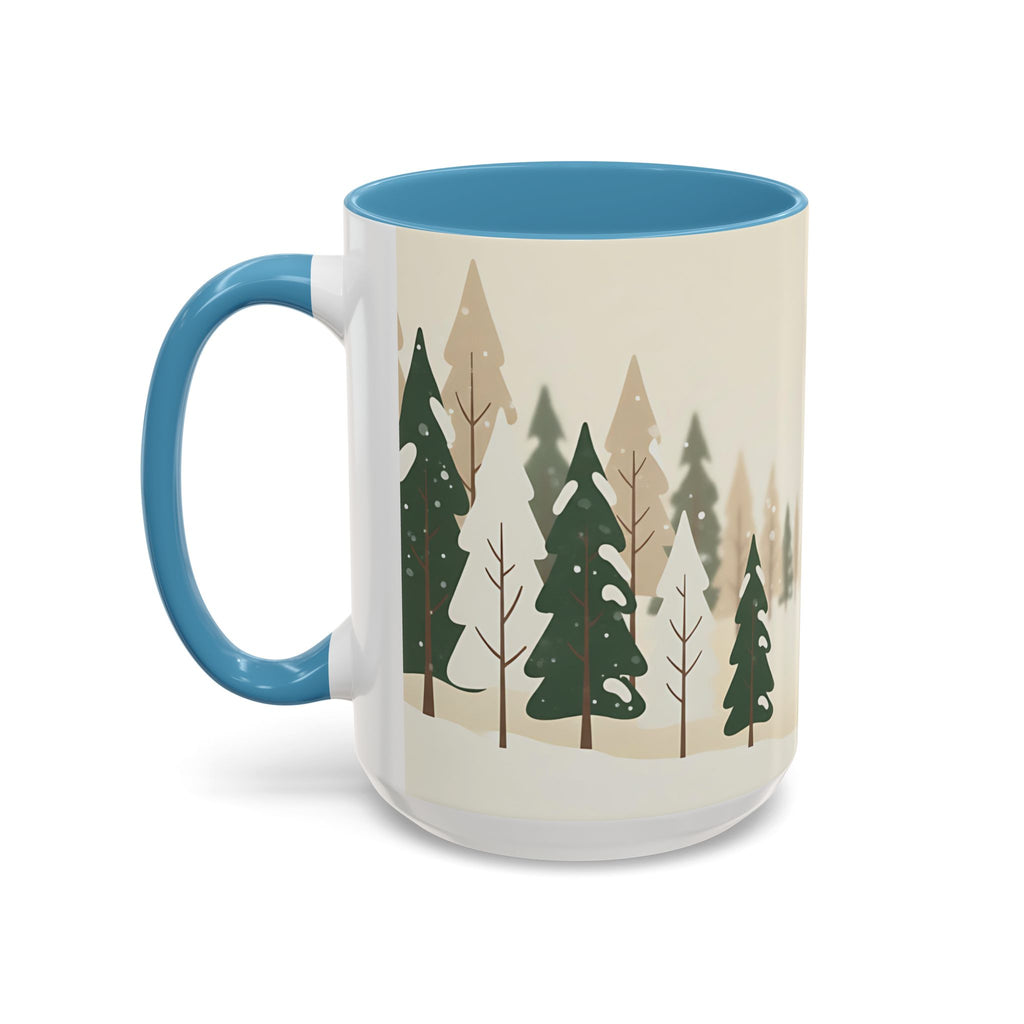 Minimal Winter Forest Accent Mug | Holiday Coffee Cup
