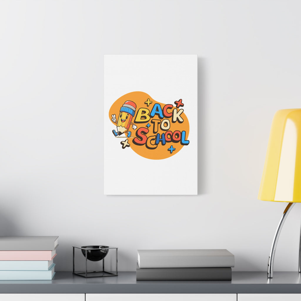 Back to School Canvas Wall Art — Cheerful Pencil Classroom Decor