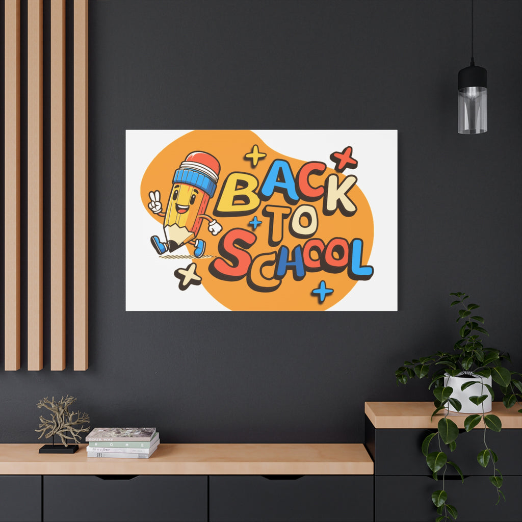 Back to School Canvas Wall Art — Cheerful Pencil Classroom Decor