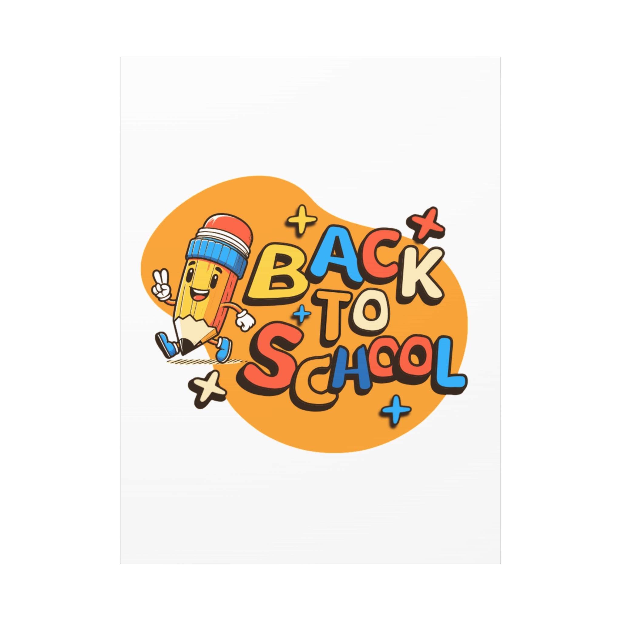 Back to School Canvas Wall Art — Cheerful Pencil Classroom Decor