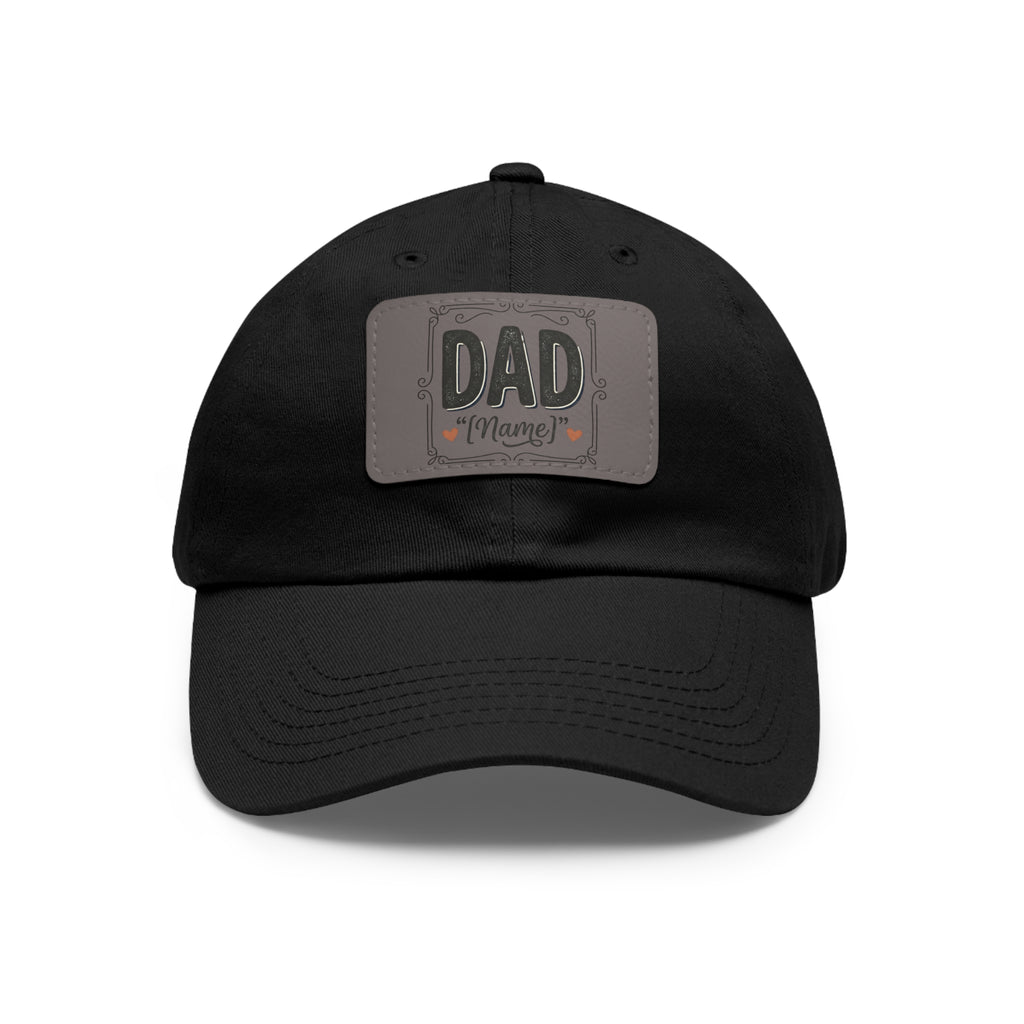 Personalized "Dad" Leather Patch Dad Hat — Custom Father's Day Cap