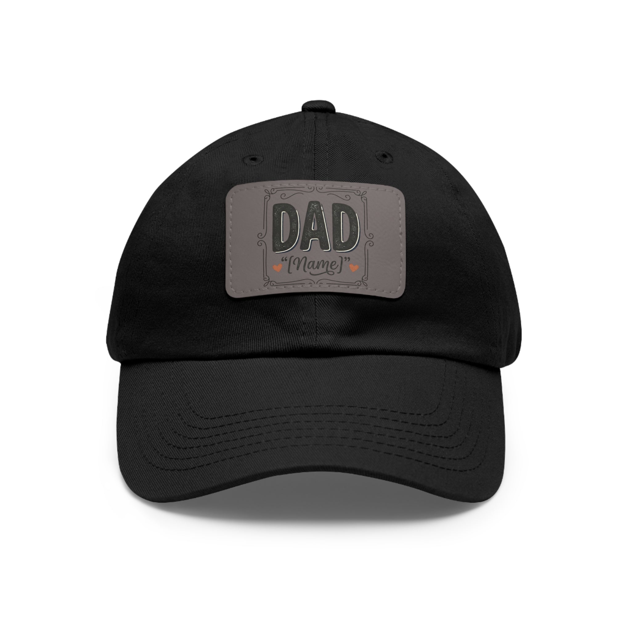 Personalized "Dad" Leather Patch Dad Hat — Custom Father's Day Cap