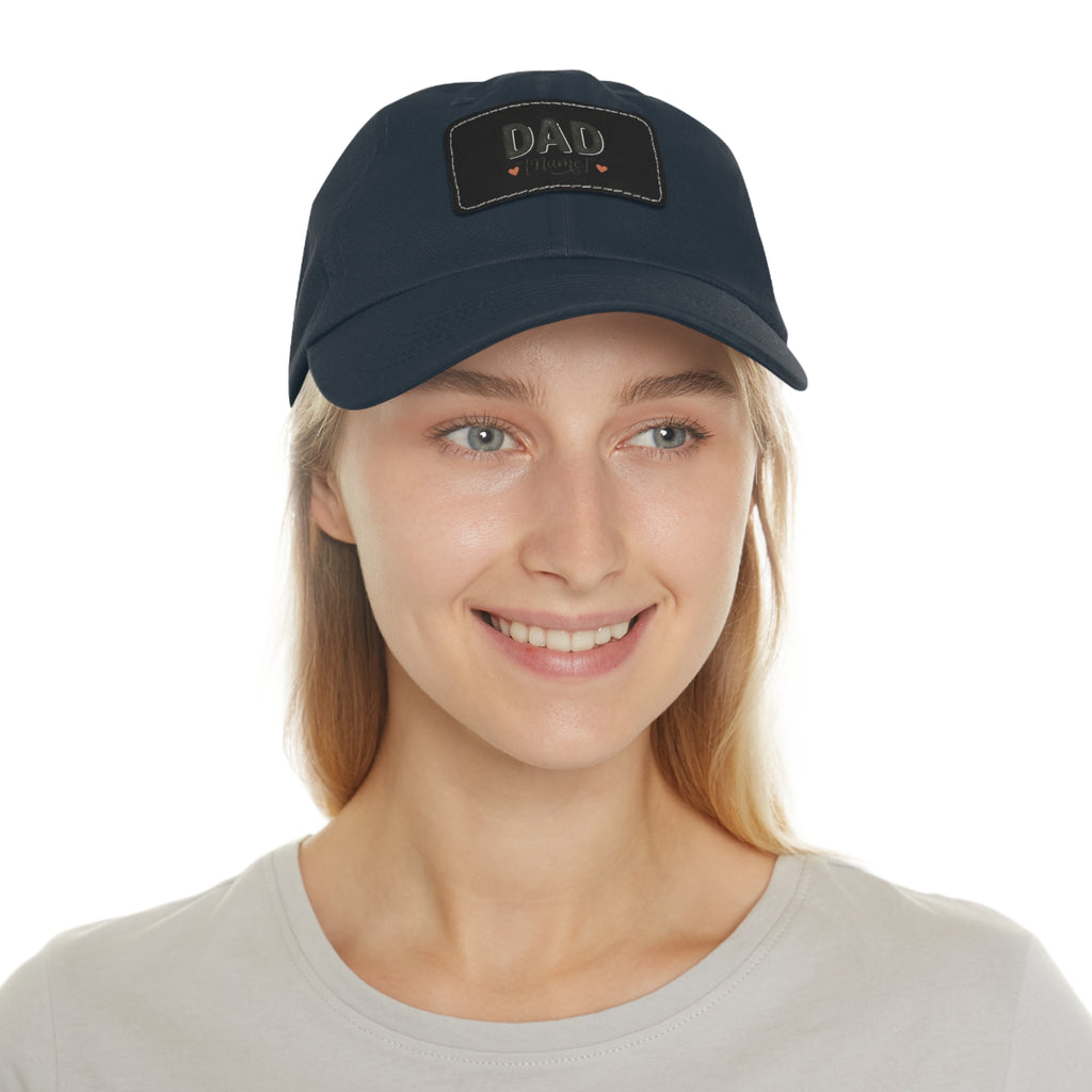 Personalized "Dad" Leather Patch Dad Hat — Custom Father's Day Cap