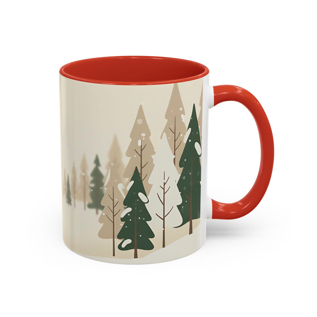 Minimal Winter Forest Accent Mug | Holiday Coffee Cup