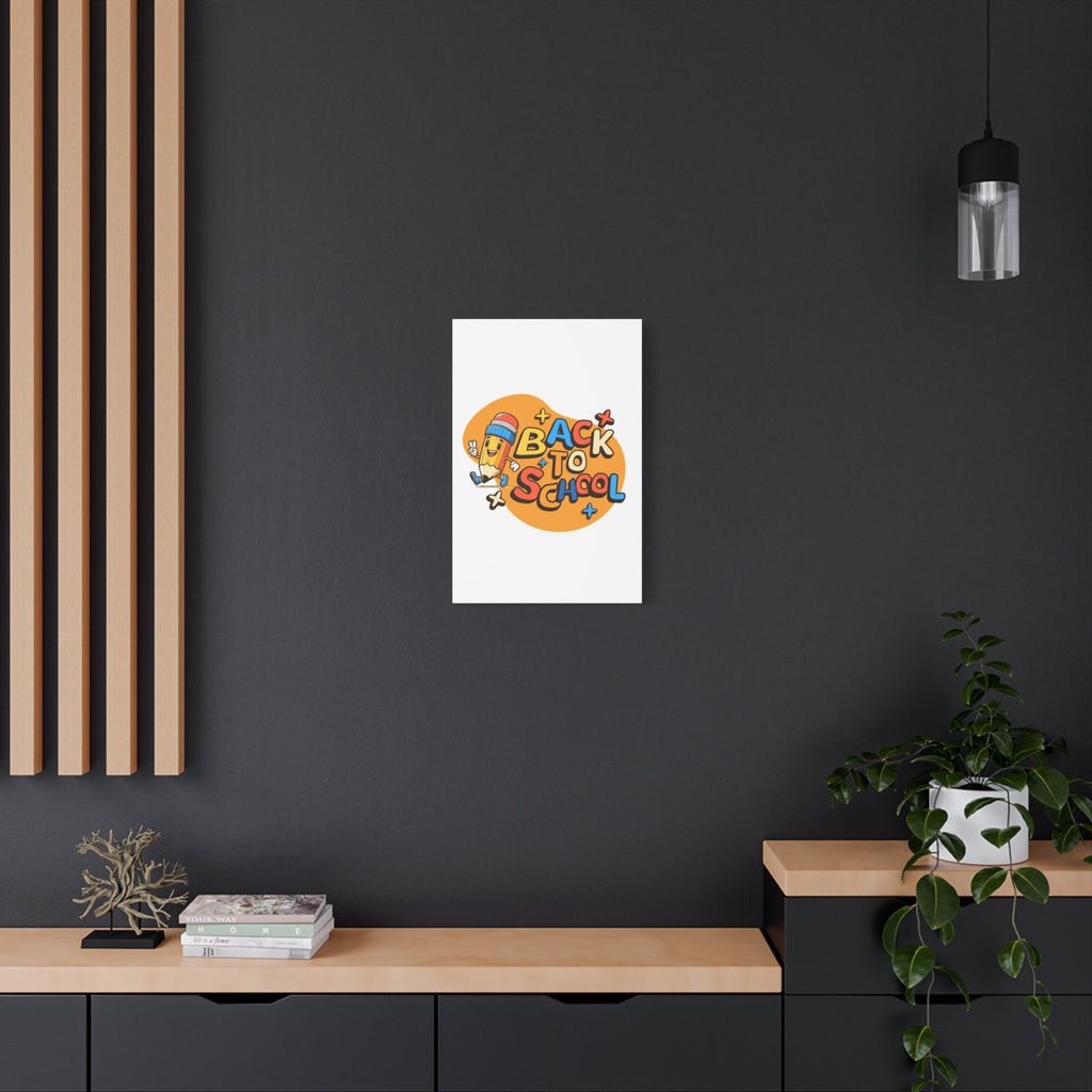Back to School Canvas Wall Art — Cheerful Pencil Classroom Decor