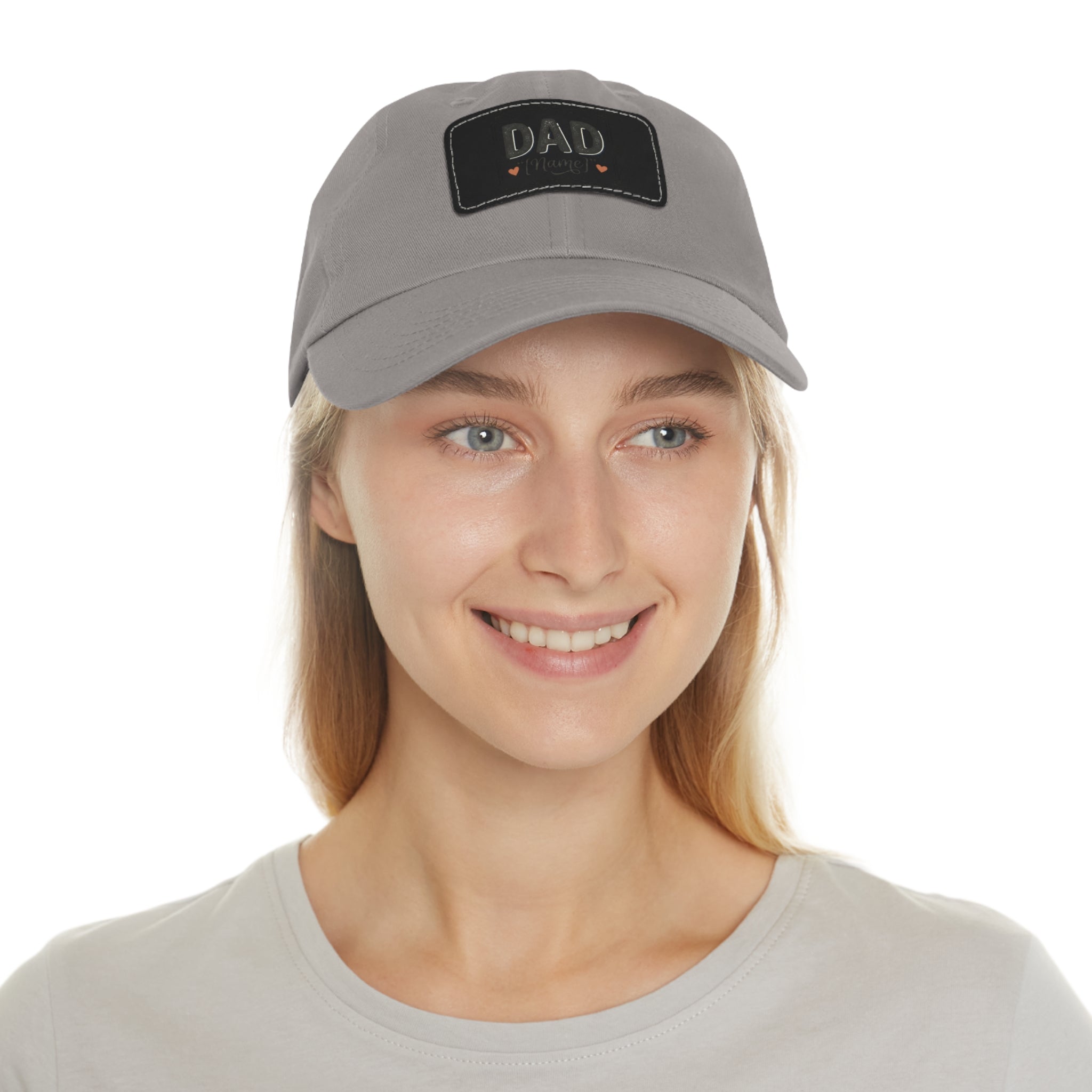 Personalized "Dad" Leather Patch Dad Hat — Custom Father's Day Cap