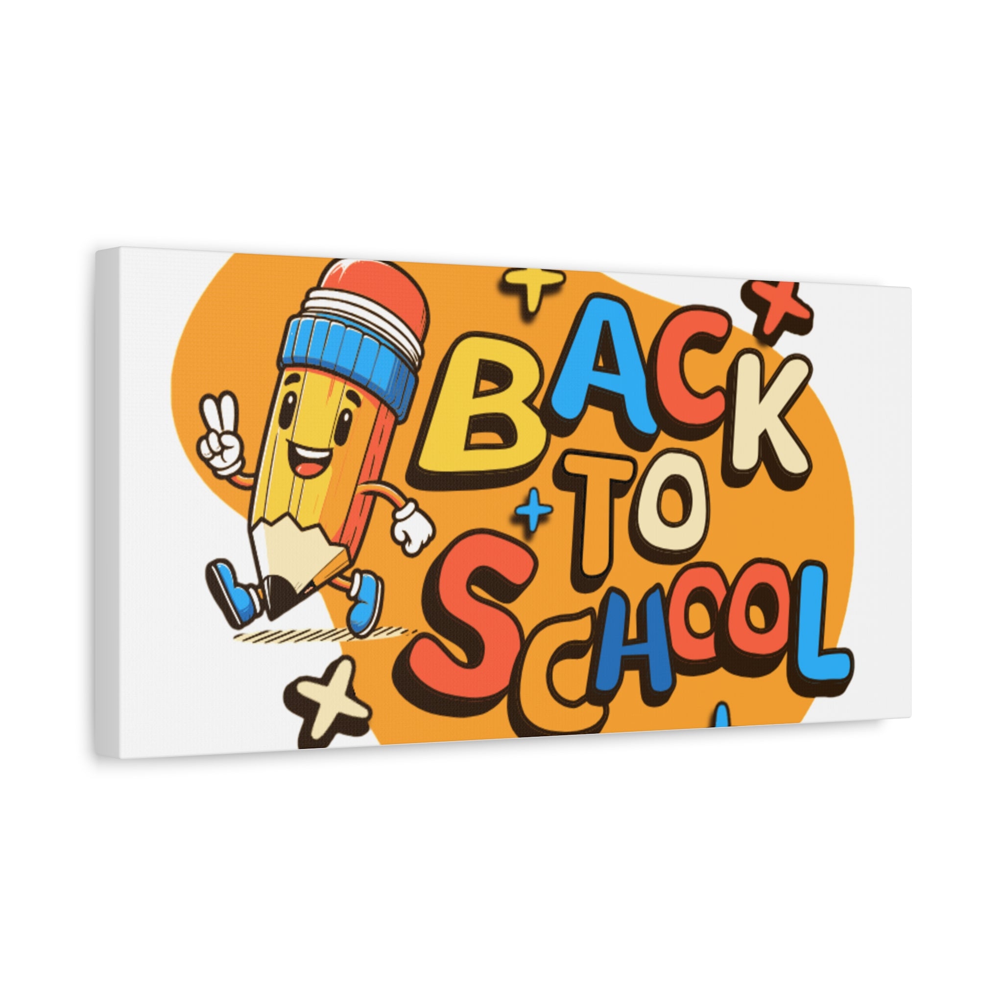Back to School Canvas Wall Art — Cheerful Pencil Classroom Decor