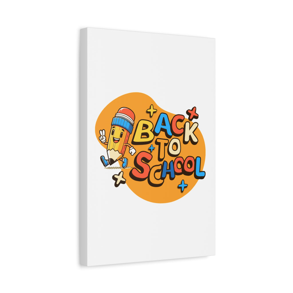 Back to School Canvas Wall Art — Cheerful Pencil Classroom Decor
